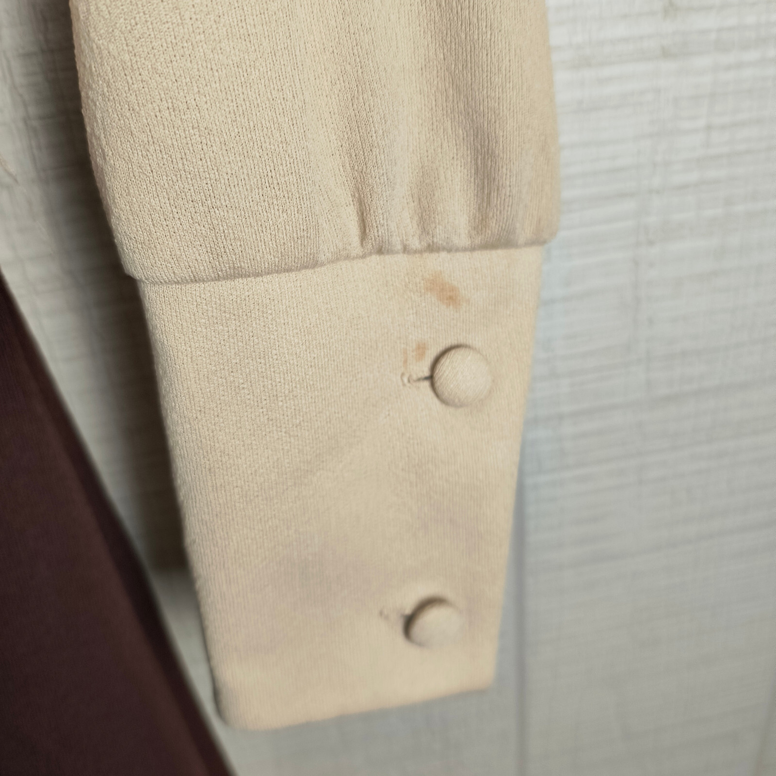 Vintage 70s Eve Le Coq Shirt Dress Mini Short Butterfly Color Beige Brown Small