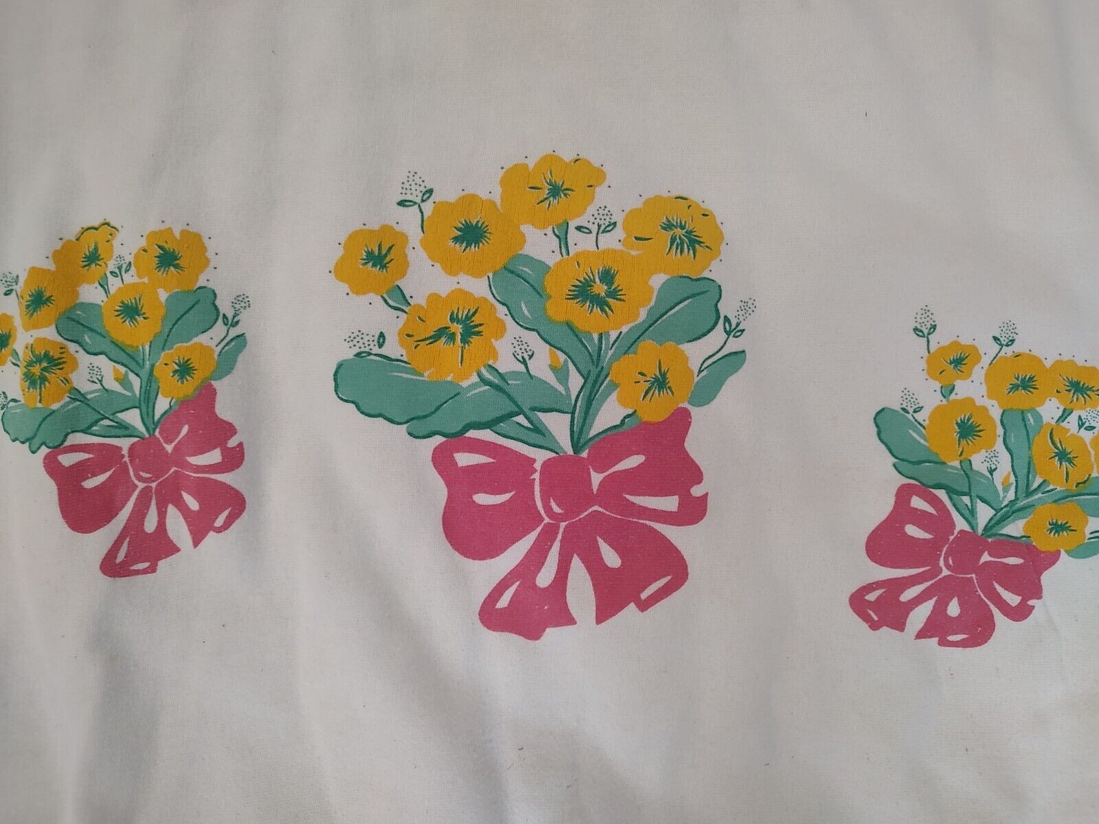80’s Vintage Sweatshirt Dashers Padded Super Fluffy Floral & Bows Pattern Sz L