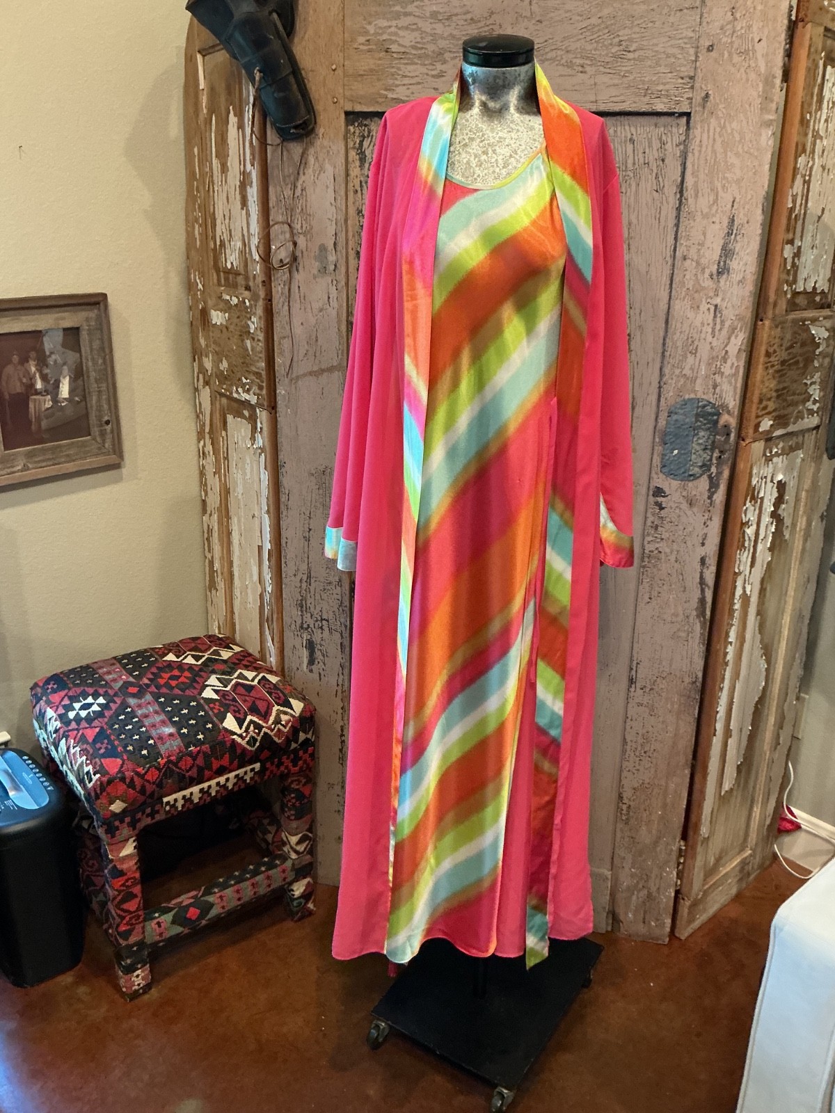 Vtg 2pc. Set Valerie Stevens Nightgown & robe GOLDEN GIRLS