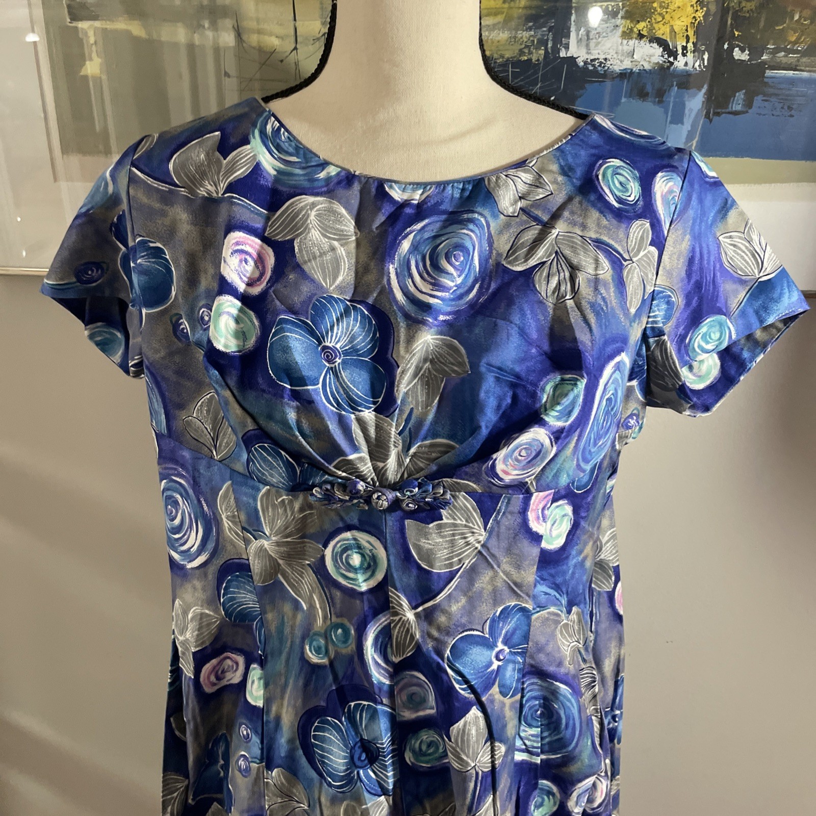 VTG Nani Of Hawaii Blue, Purple Floral Dress M Never Worn