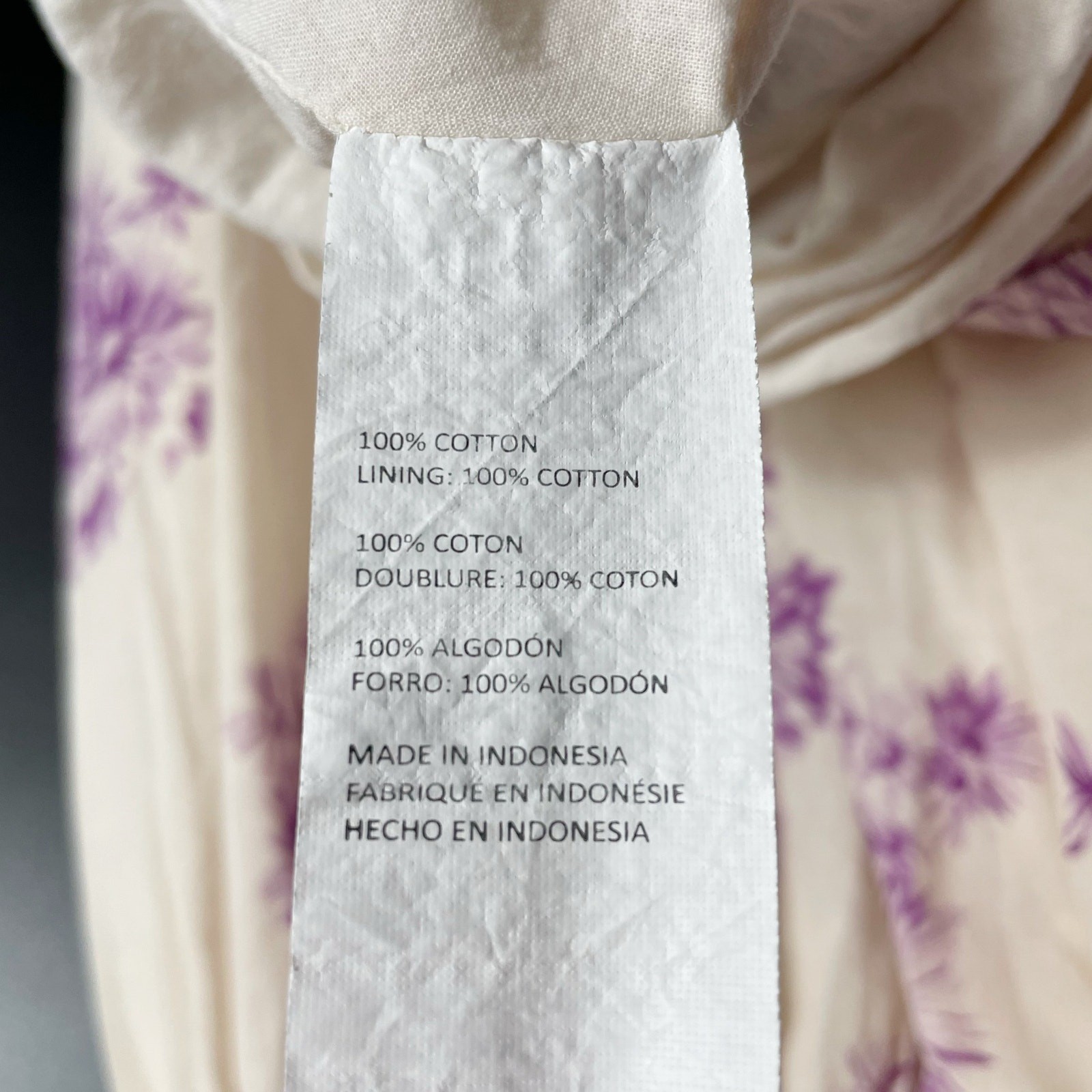 Jason Wu Antique Printed Dress Cream Purple Midi Cotton Sleeveless Sz 6