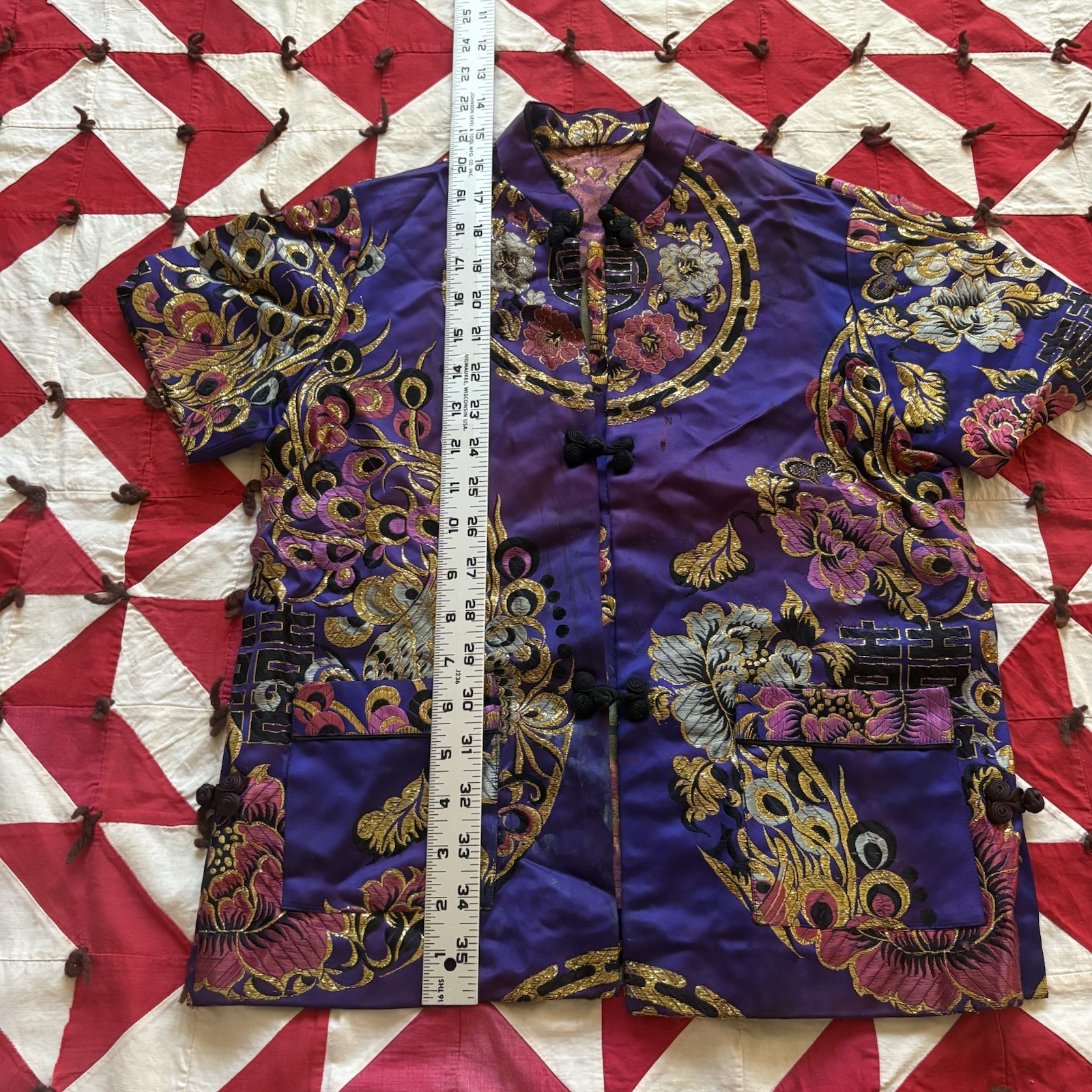 Vintage Purple Souvenir Pajama Top Women’s As Is Worn Flaws READ