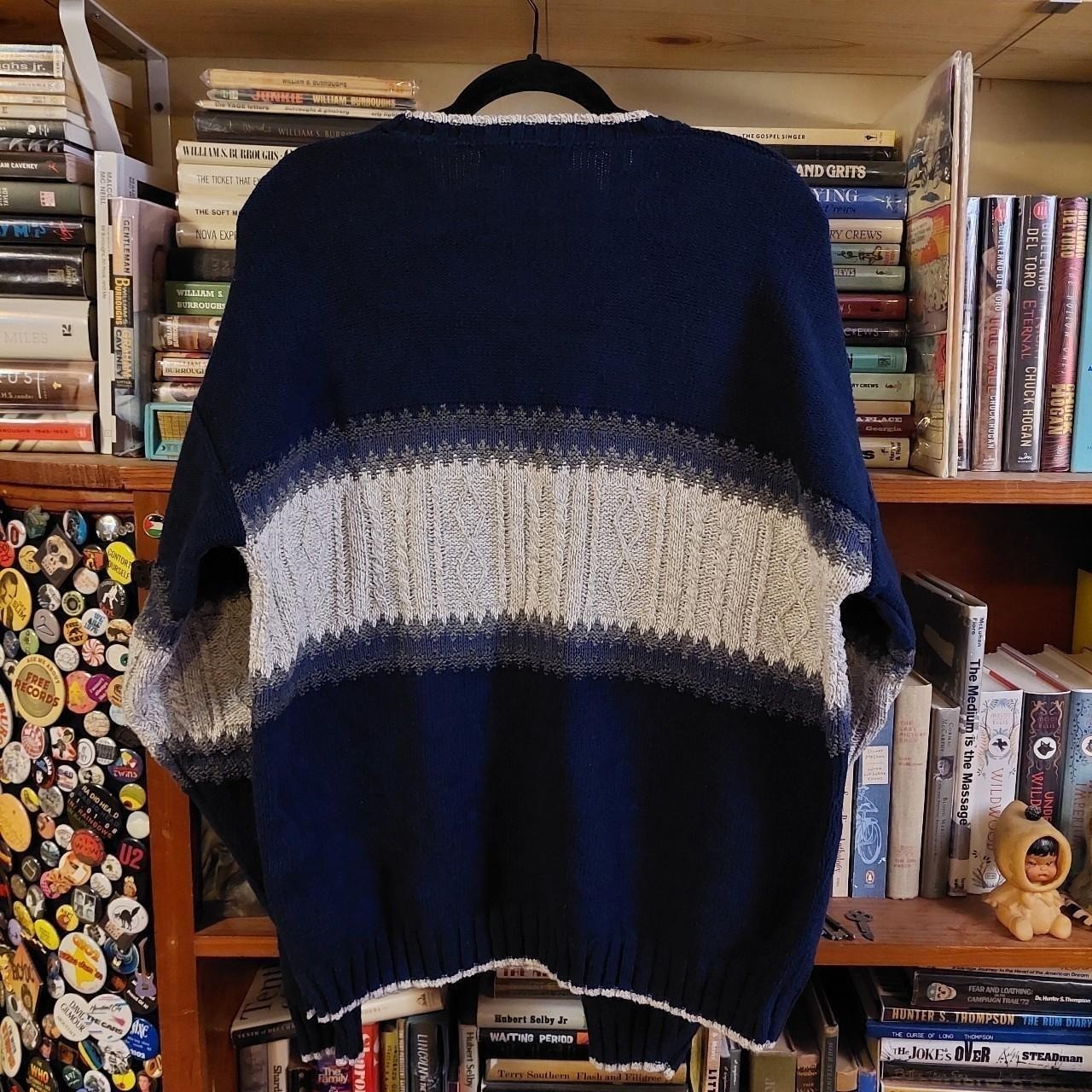 Vintage blue and grey made in 89% cotton USA sweater.