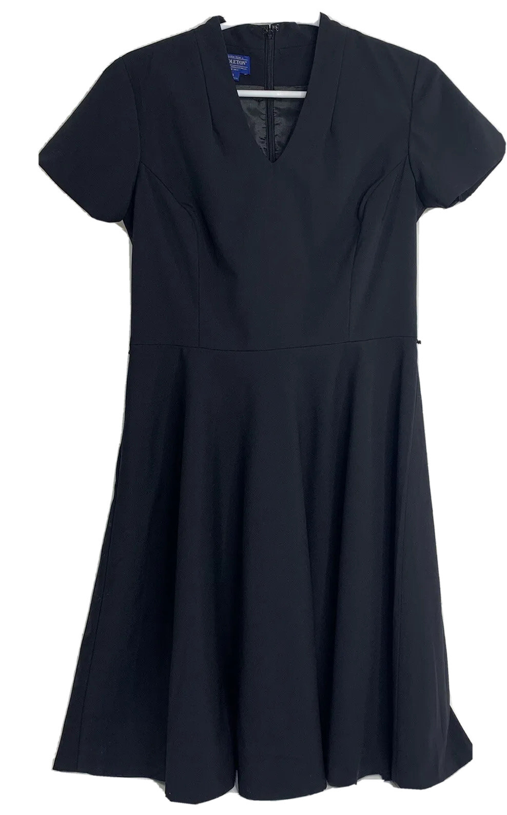 Pendleton Vintage Short Sleeve Black Wool Blend Dress Lined Women 8 Quiet Luxury