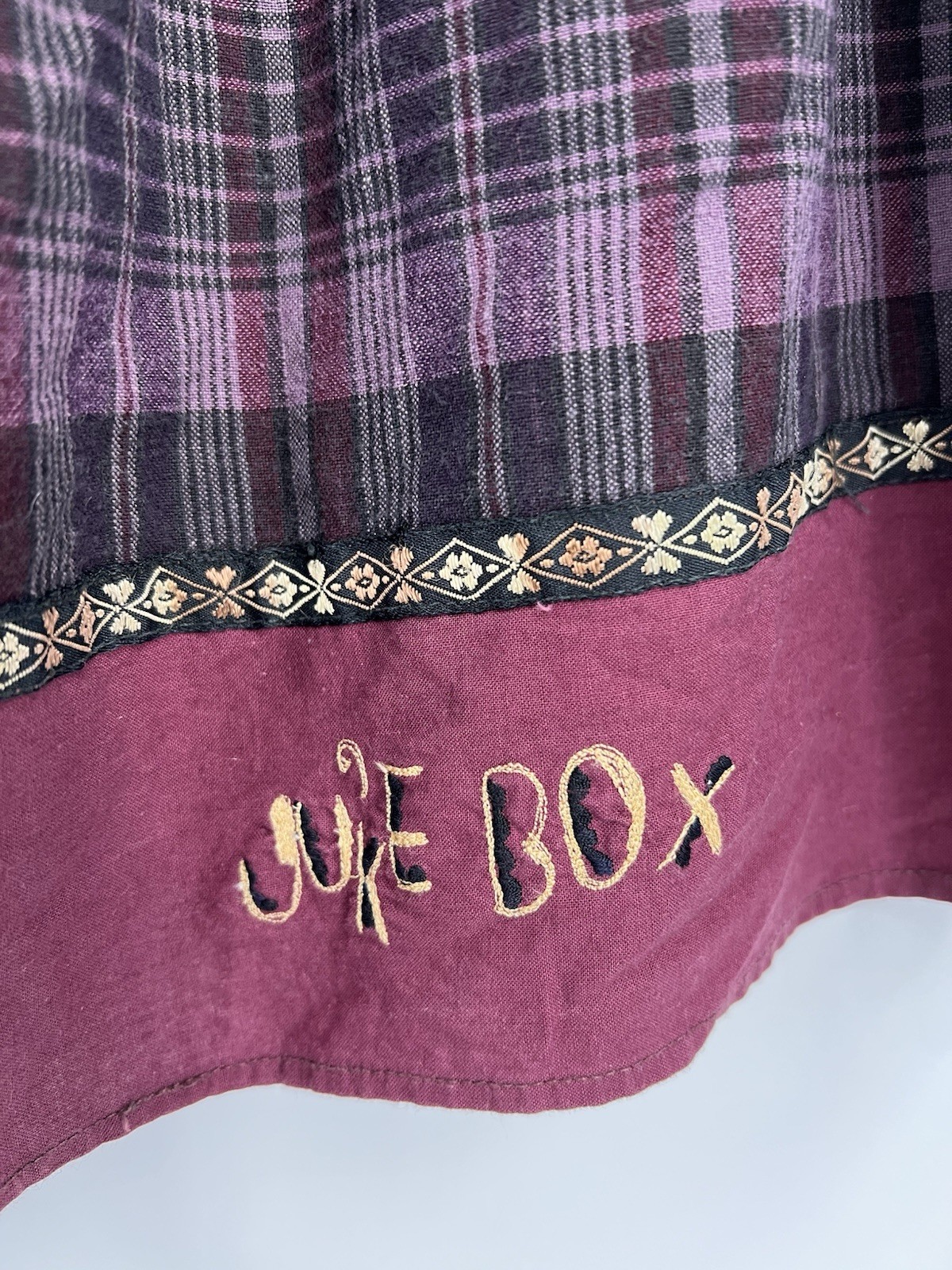 Vintage 90s Grunge Juke Box Flannel Plaid Skirt Large Punk Streetwear