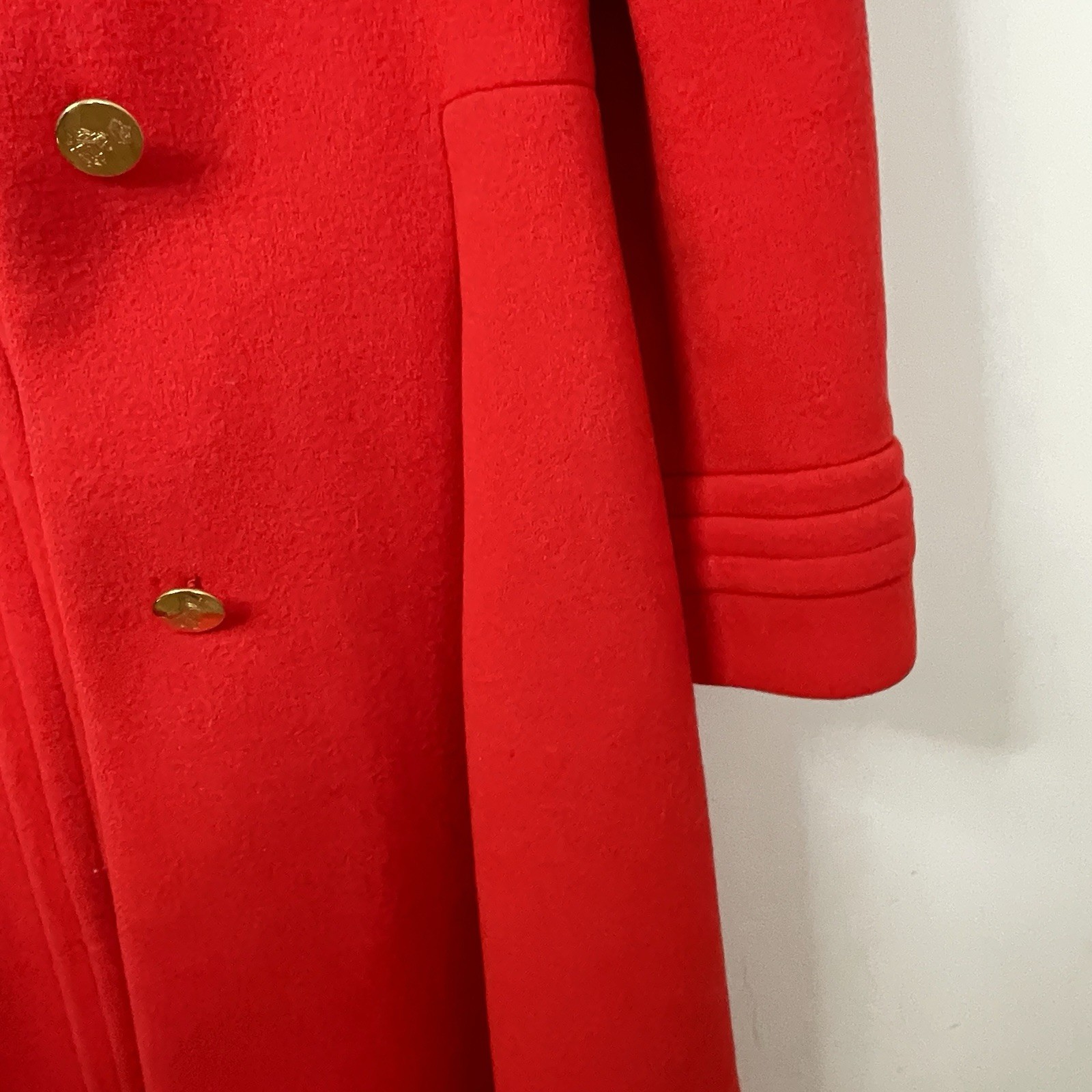 Vtg 60s Pauline Trigere Vermillion Wool Swing Coat RARE Mid Century Mod French