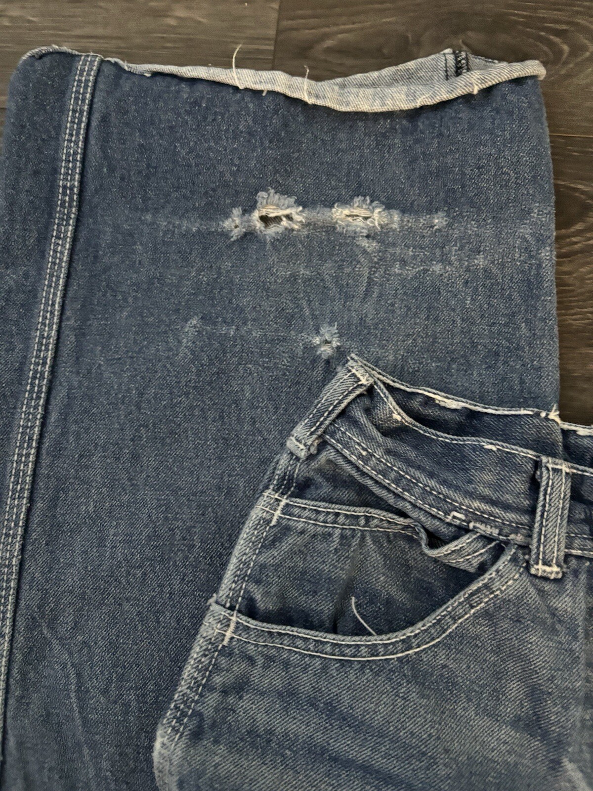 Vintage womens Lawman jeans Flare Bell Bottoms Western Carpenter 26XL Hong Kong