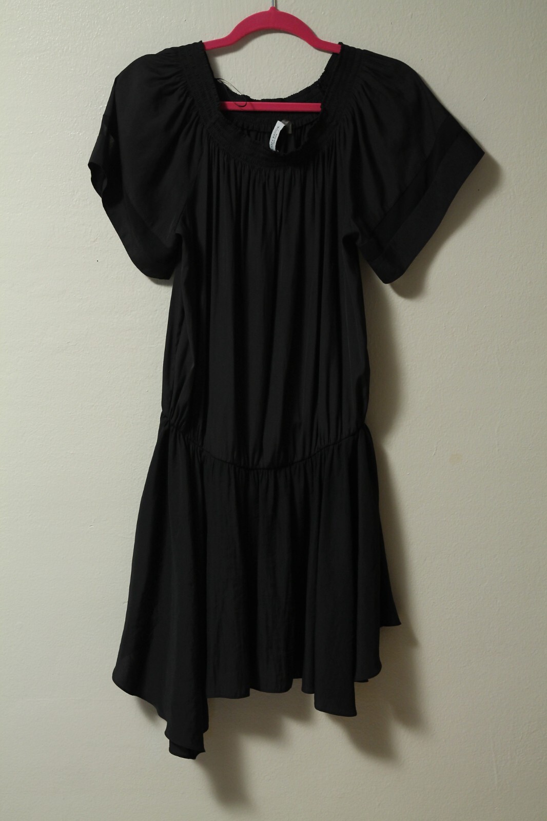Ramy Brook Short Sleeve Black Off The Shoulder Mini Dress Size Large