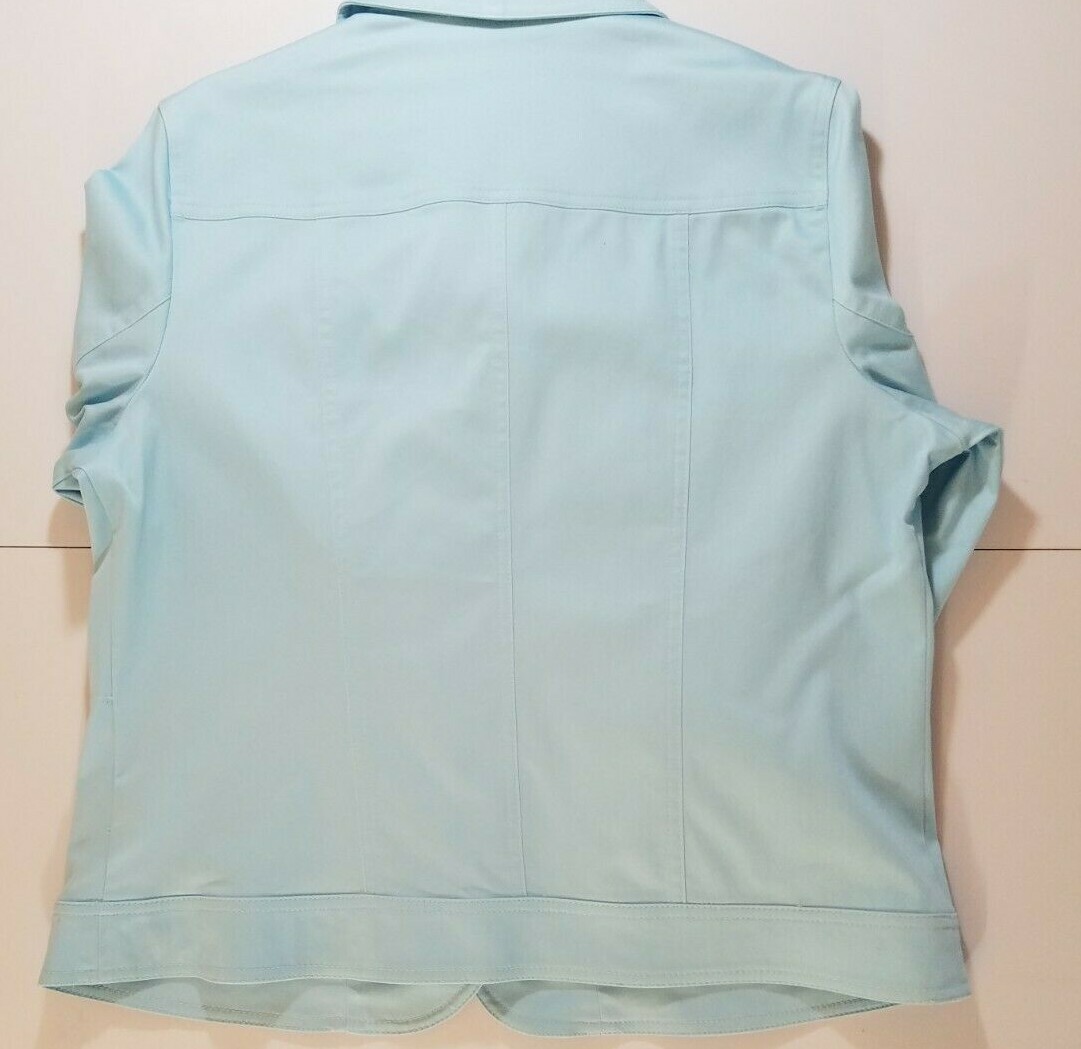 Tan Jay Jacket Sz 10 New WithTags Light Blue with bling and embroidery 3/4 slv