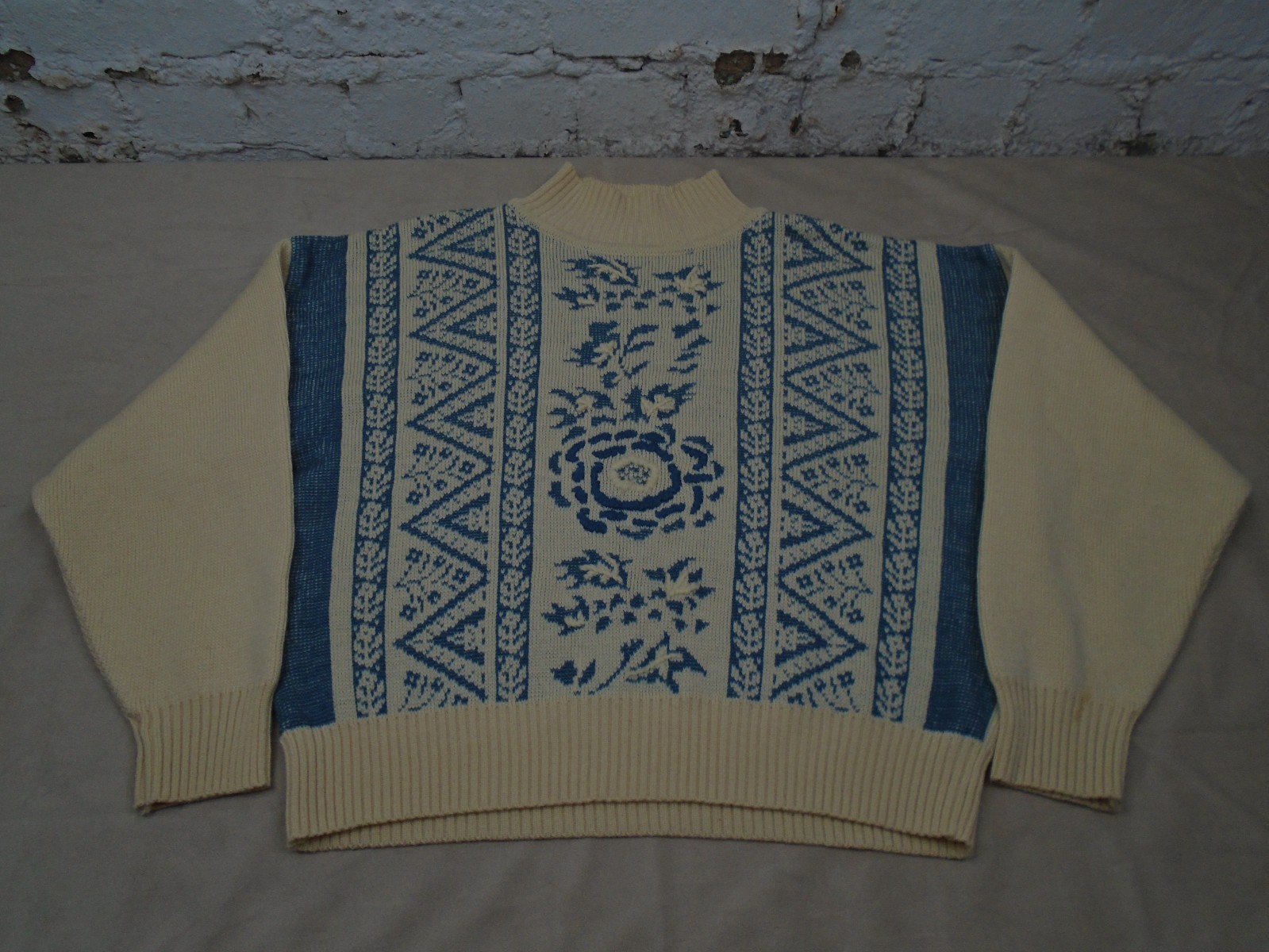 Vintage ESPRIT Fair Isle snowflake sweater Ski School/Stranger Things Sz Medium