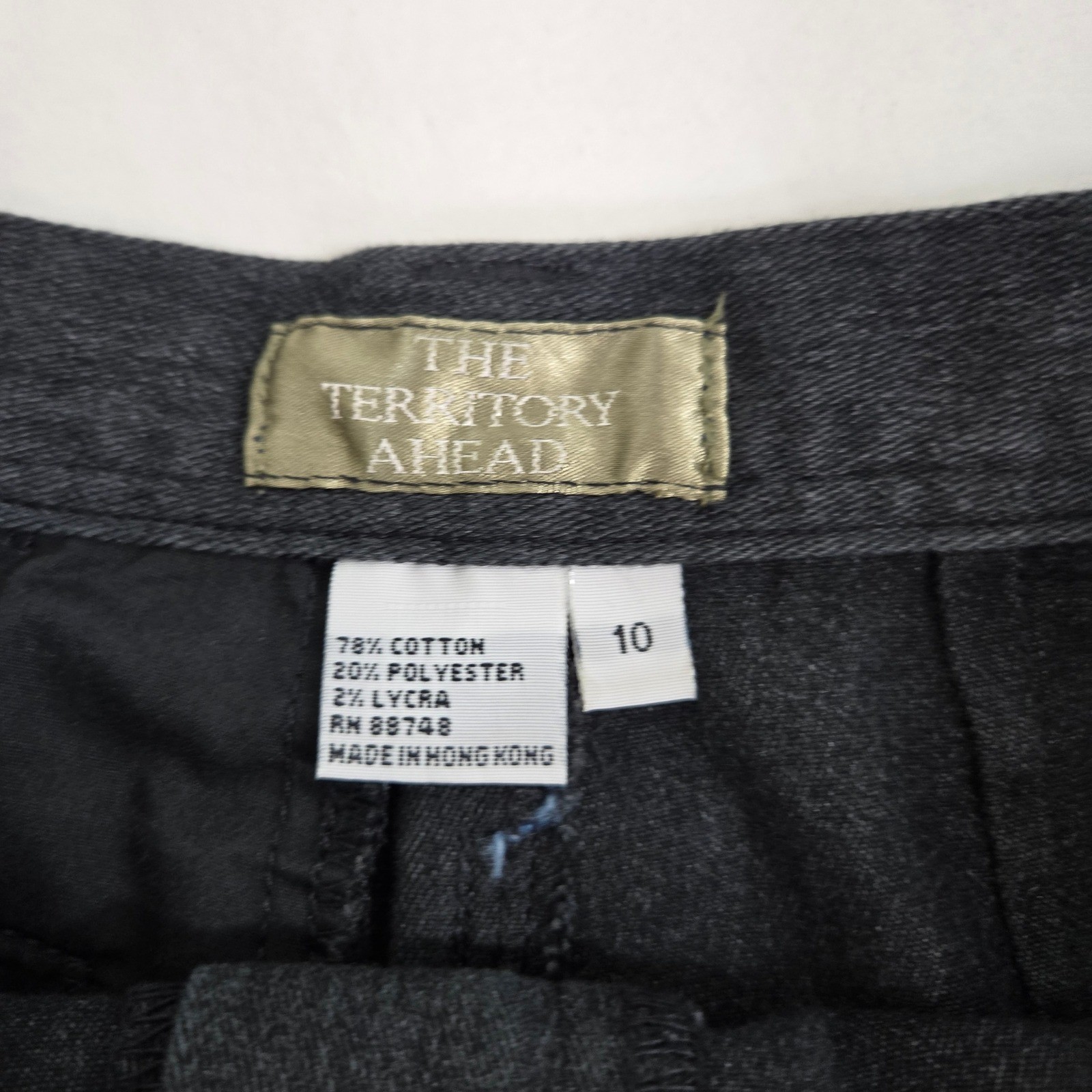 Vintage The Territory Ahead Denim Skirt Womens 10 Black Midi Pencil Y2K Normcore