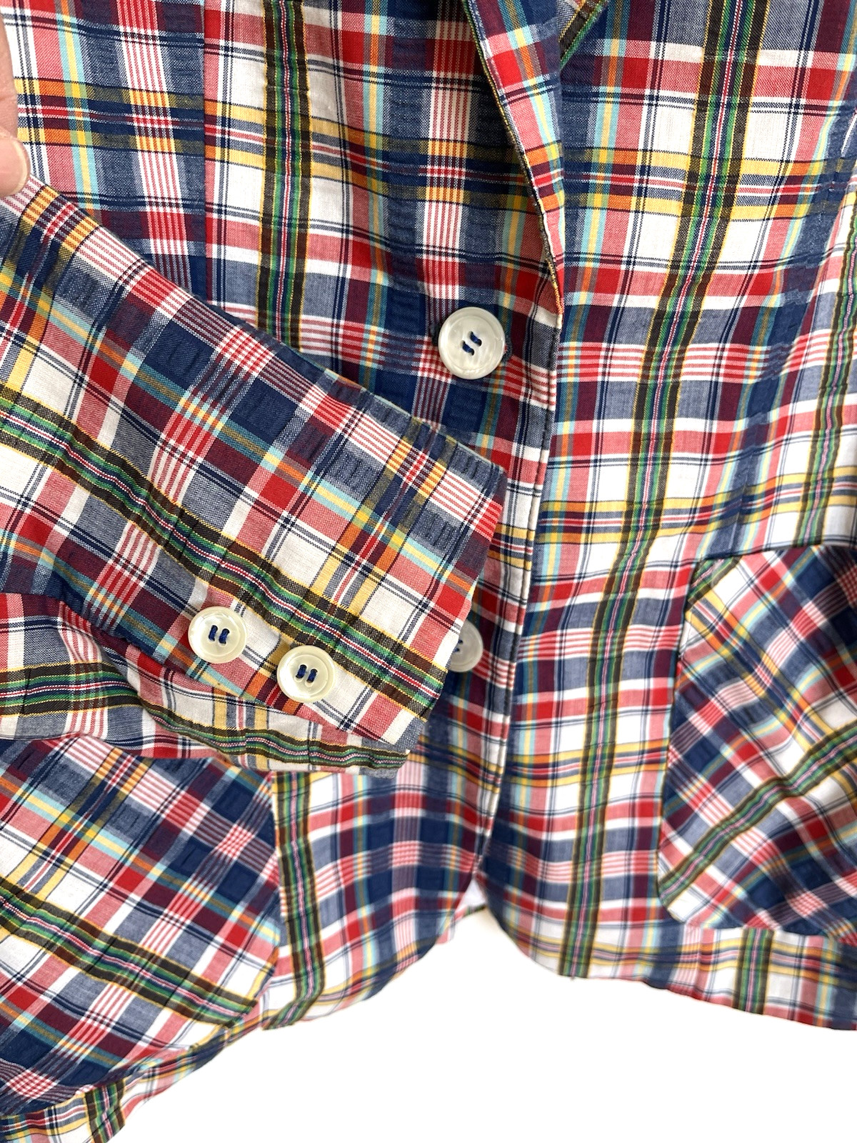 VINTAGE F.A.I. Women’s Size 12 Plaid Blazer Navy Green White Red