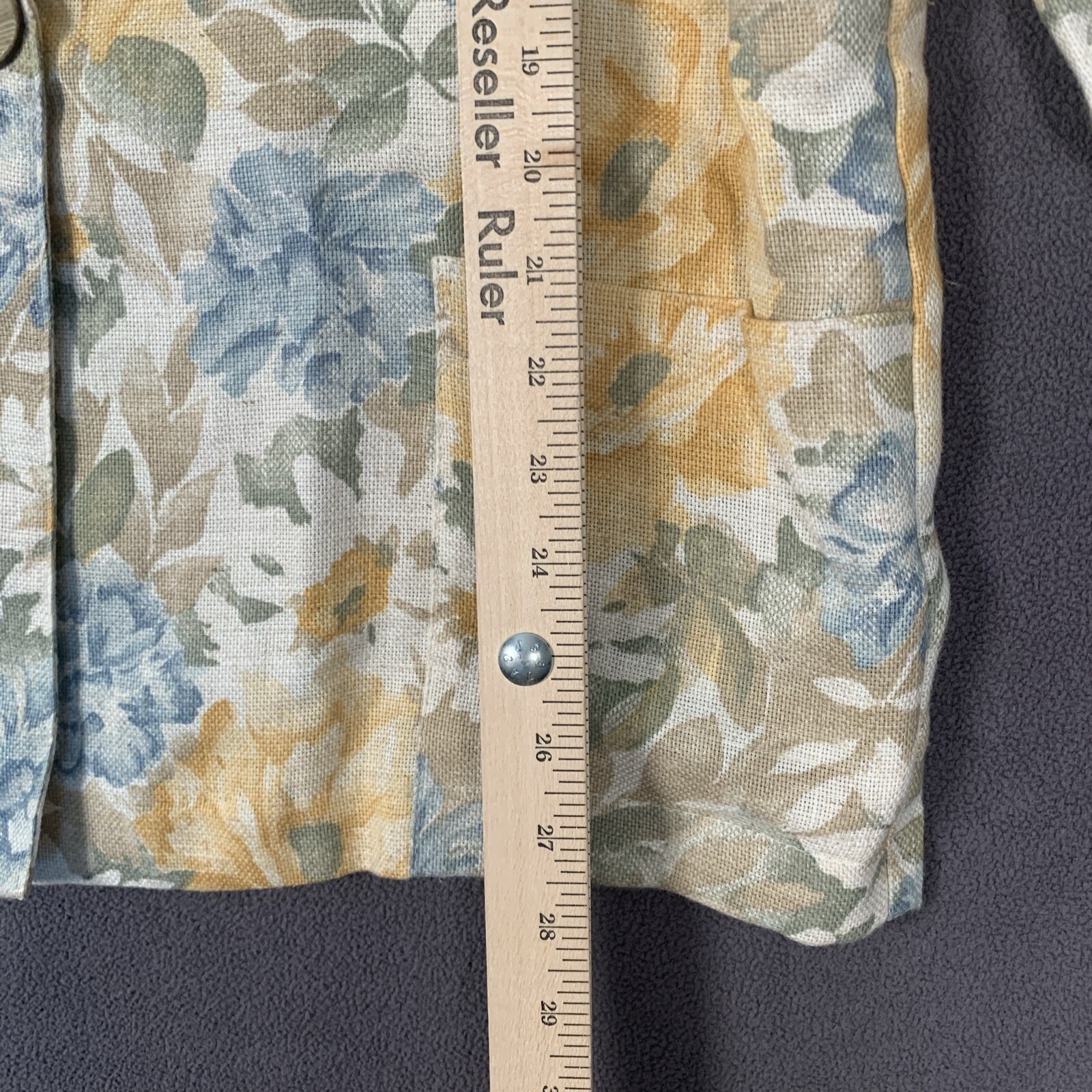 Vintage Alice Stuart Blazer M Beige Cottagecore Jacket Rayon Flax Blnd USA