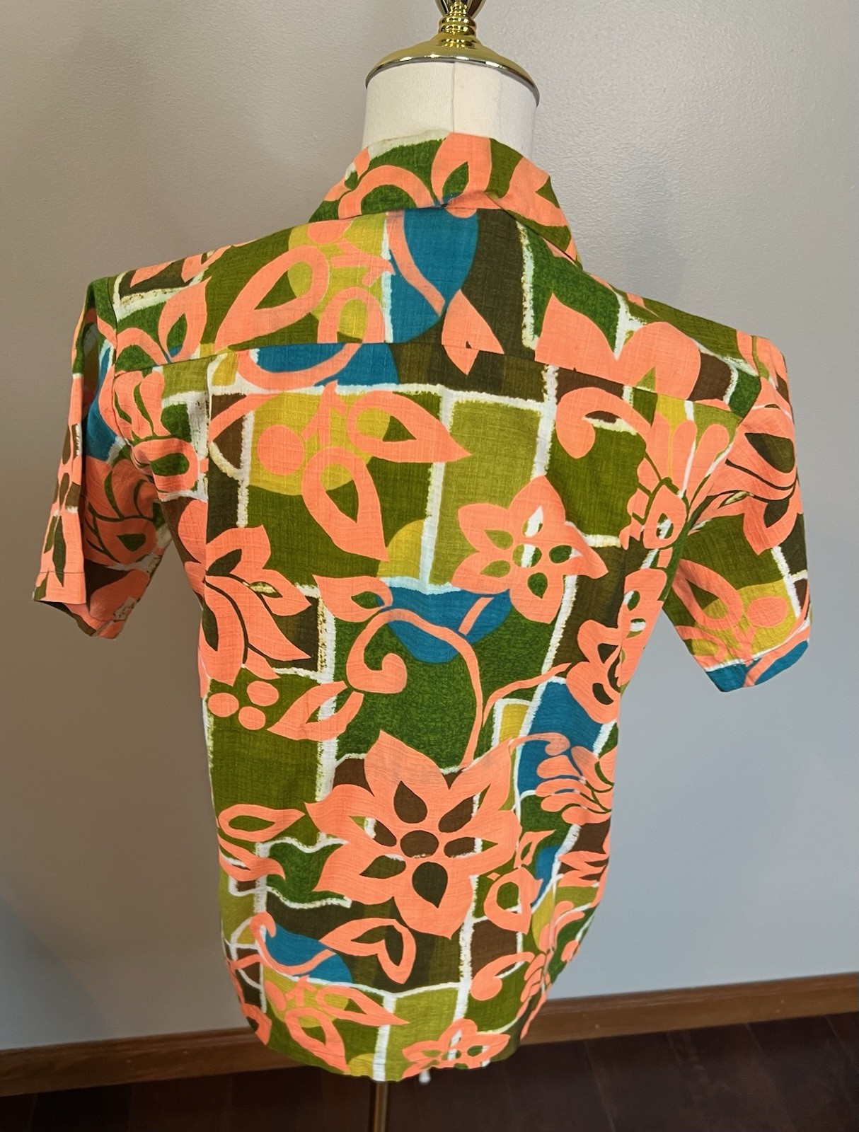 Vintage Ululani Hawaii Floral Hawaiian Aloha Shirt Womens Tiki See Measurements