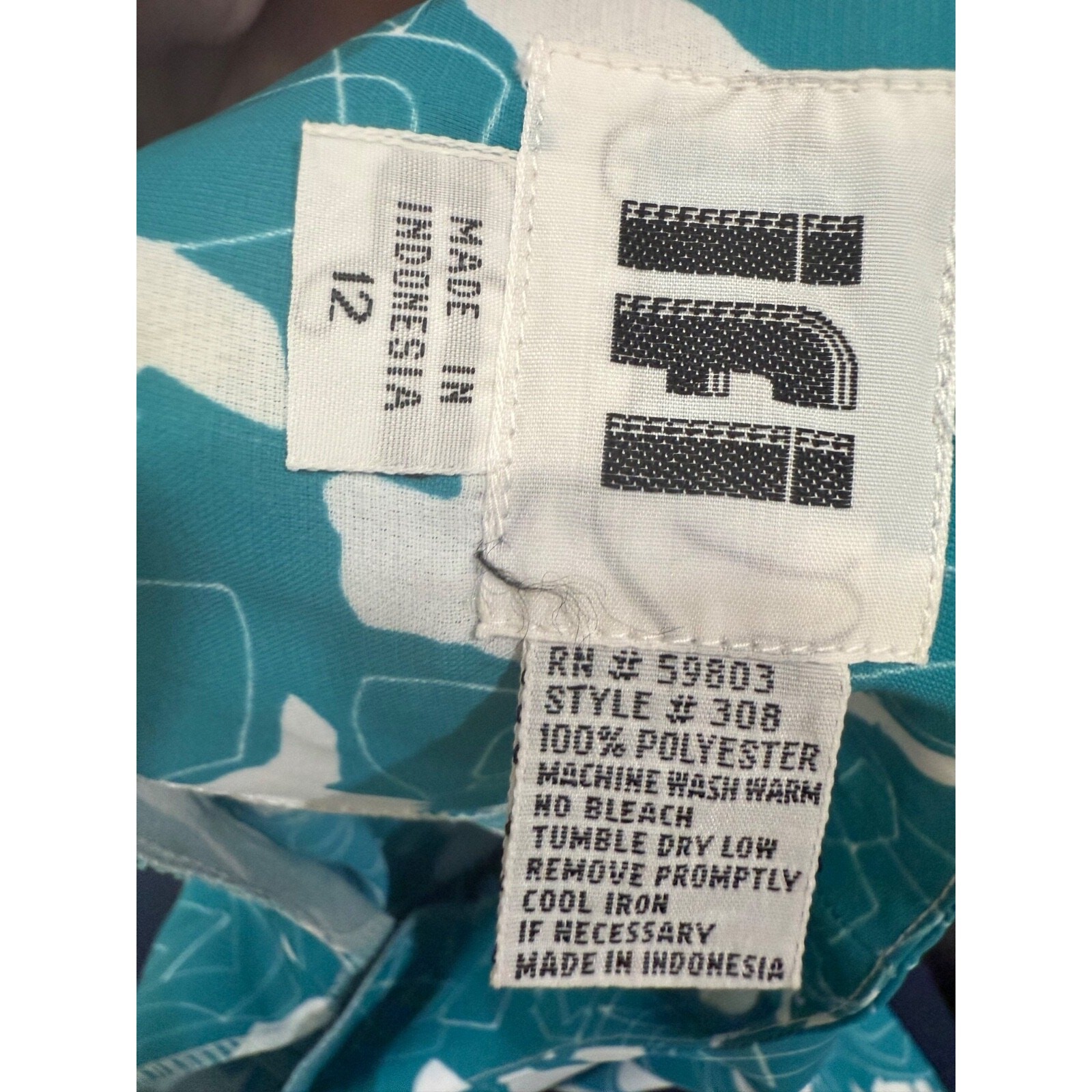 Teal Blue White 80’s Dress Wide Belt Sz 10 12 Geometric New Wave Flutter Sleeve