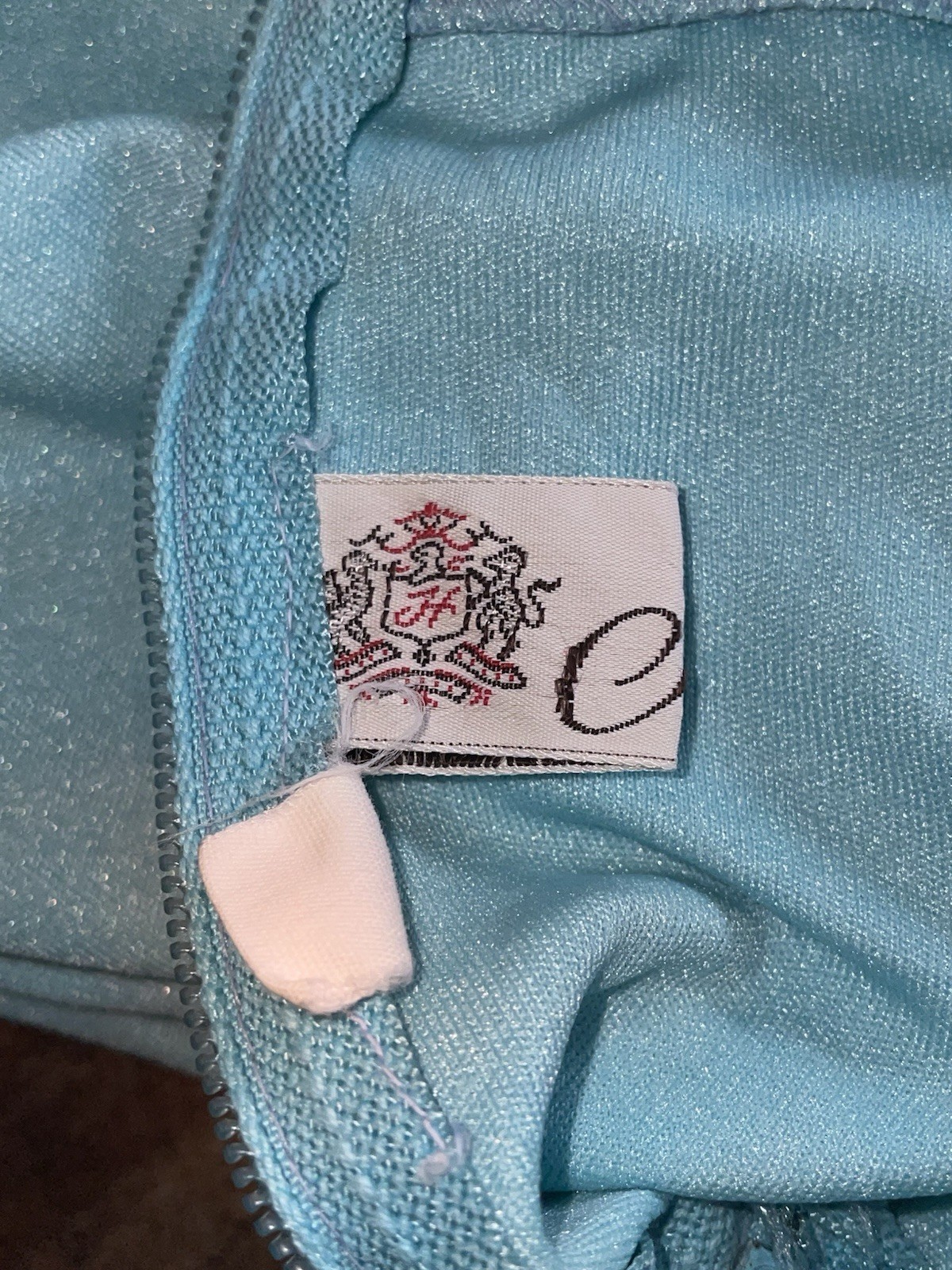 Vintage C Hadley 1980s Mock Turtleneck Sleeveless Top Half Zip Back Powder Blue