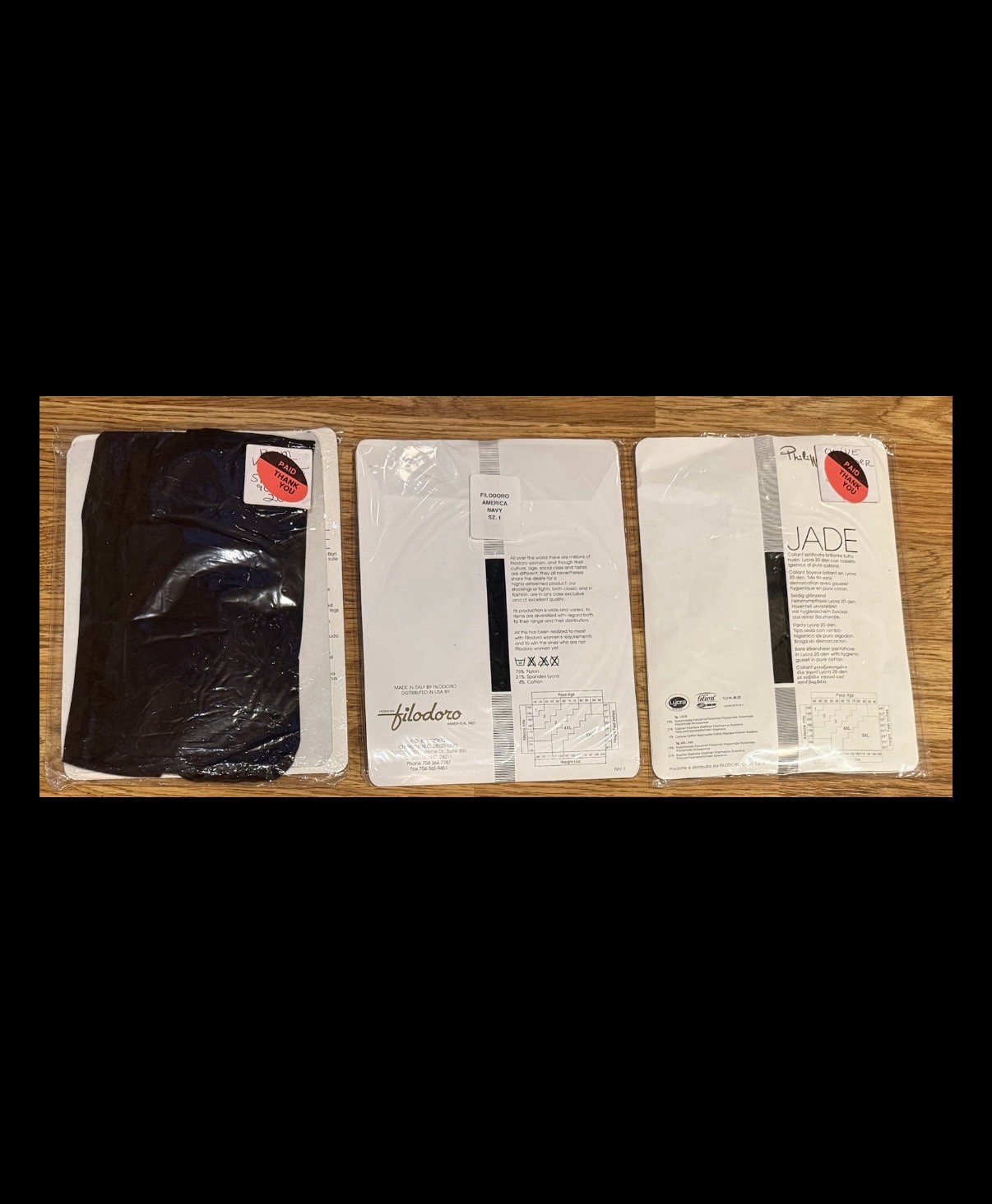Vintage Philippe Matignon Satin Sheers Pantyhose Bundle Lot of 3 Size 1 Italy