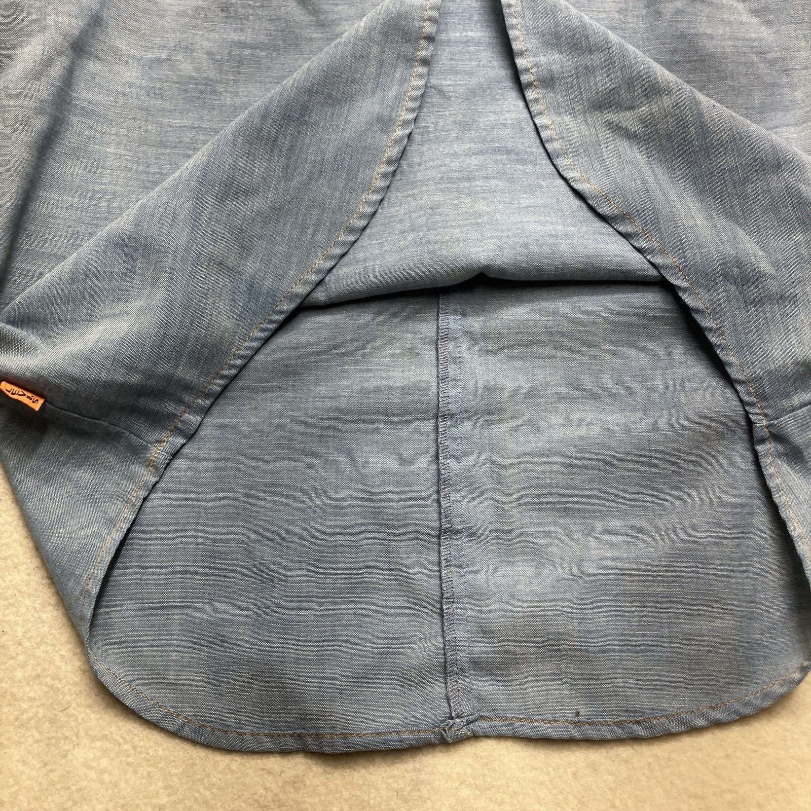 Vintage 60’s Levi’s Chambray Tunic Shirt Orange Tab Big E Womens S/M Boho Hippy