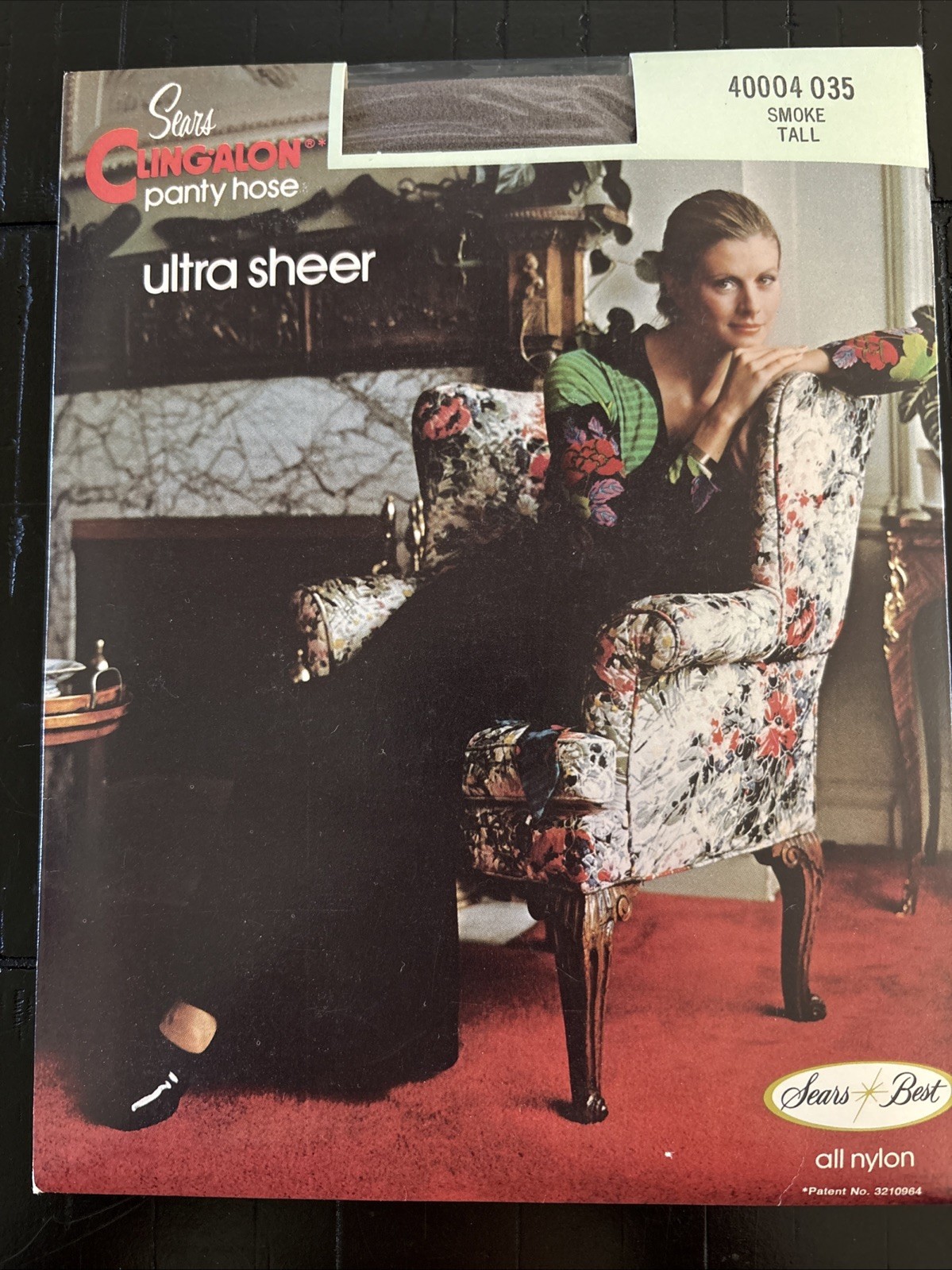 Vintage Sears Clingalon Ultra Sheer Pantyhose Size Tall Smoke