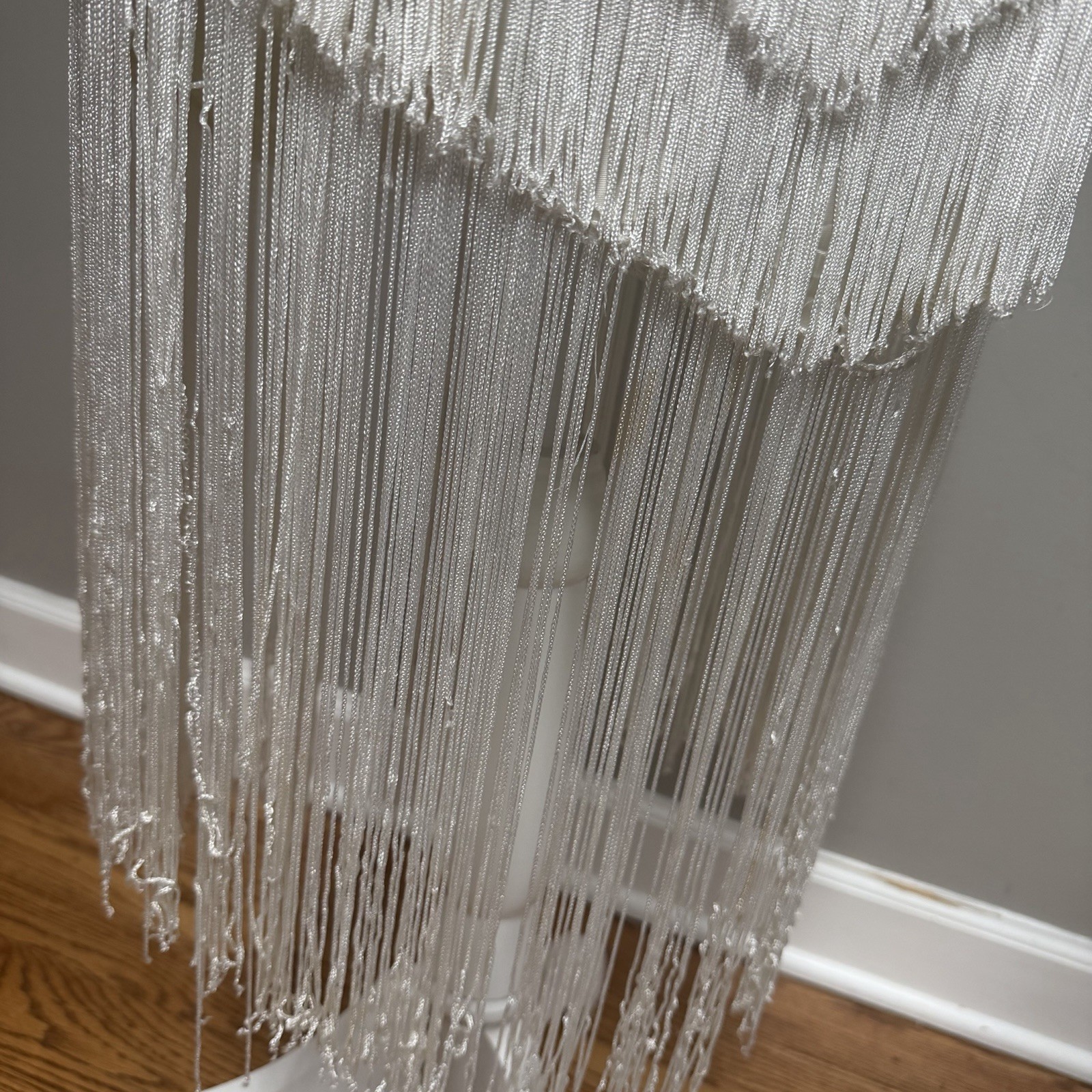 Vintage 80s 90s Ivory White Flapper Fringe Dress TD4 Electra 9/10 USA Made