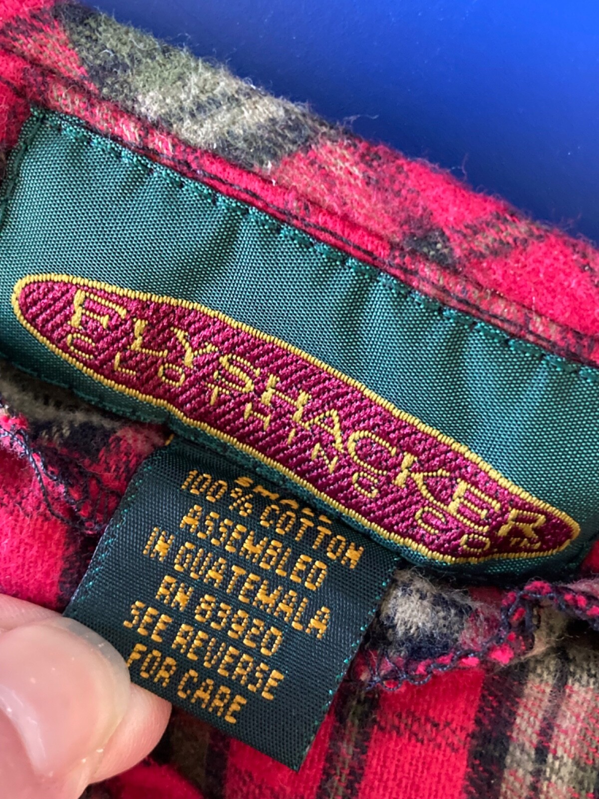 New Vintage Flyshacker Clothing Co Flannel Sleep Shirt Red Tartan Plaid S
