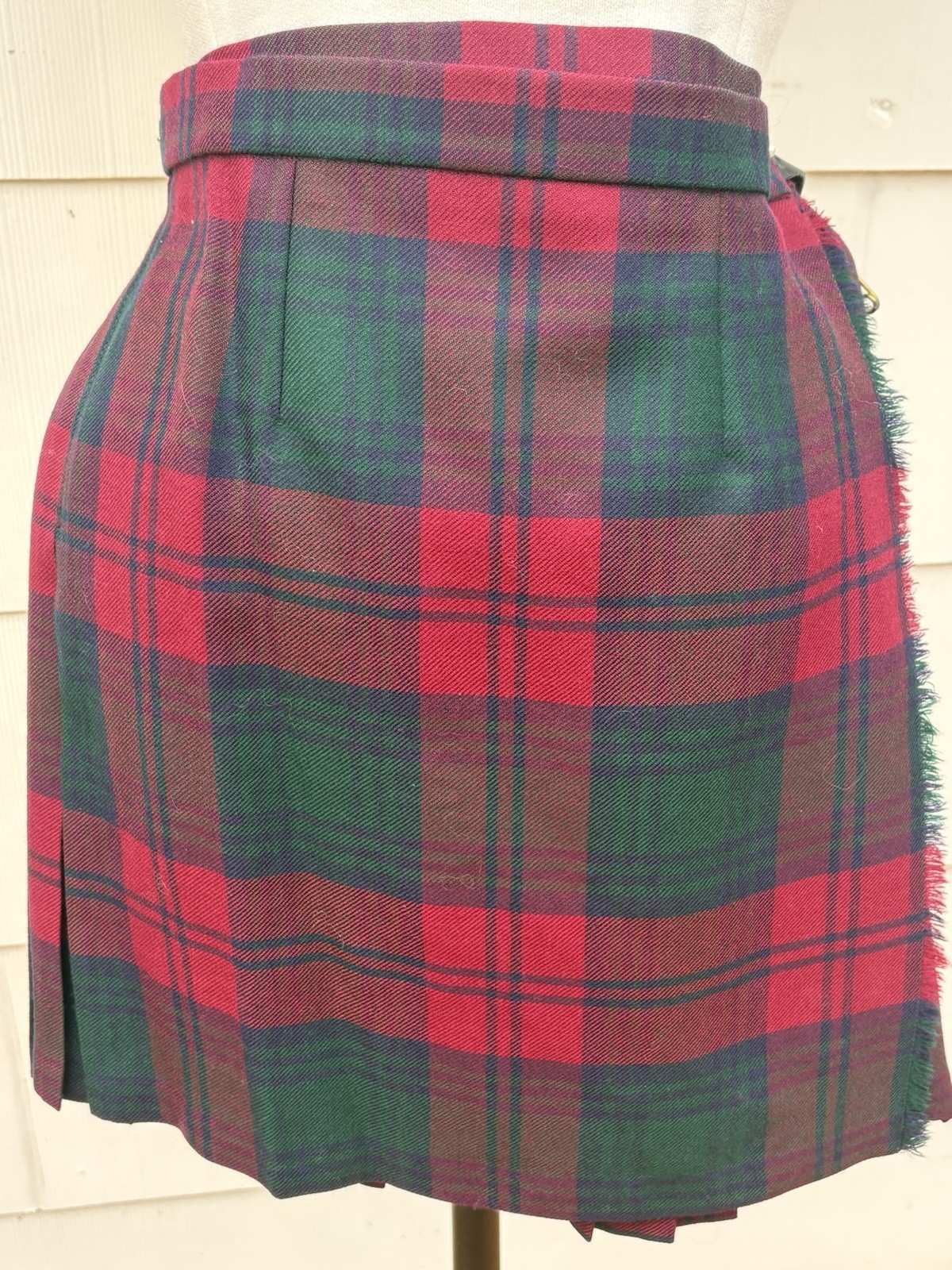 Vtg James Pringle Weavers Inverness Scotland Wool Tartan Kilt Academia Skirt 16