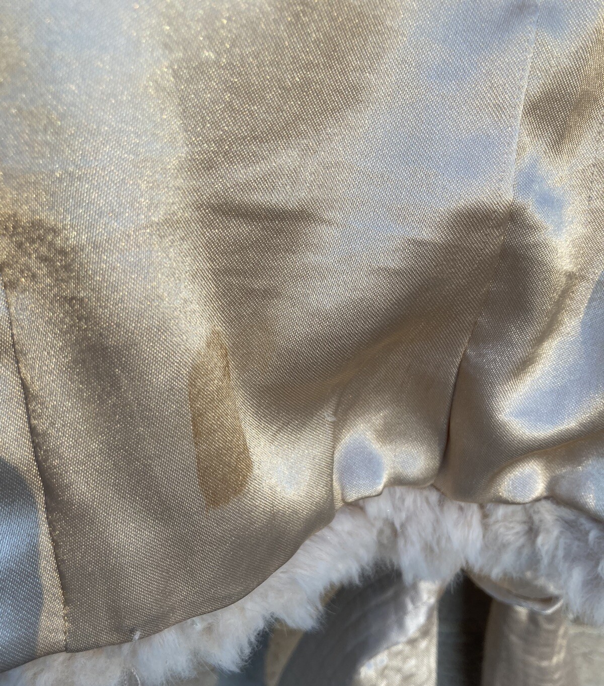 Vtg Rare Y2K 100% Dyed Rabbit Fur Jacket Fitted W/ Gold & Silver Sequins