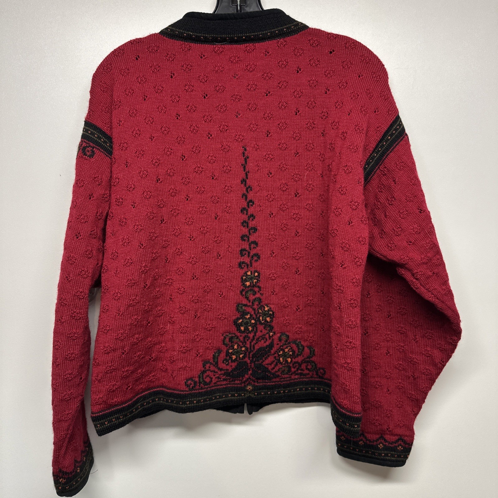 Women’s Dale Norway Red 100% Wool Sweater Ladies Large L Cardigan Dale Casual