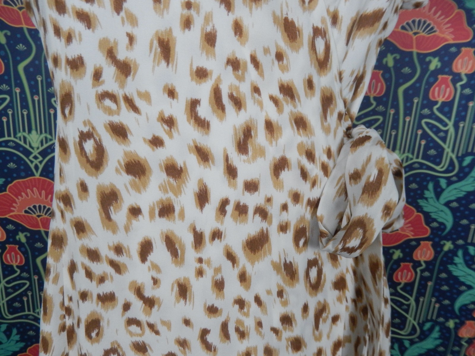 Vintage 90’s Y2K Spiegel Leopard Print Silk Wrap Midi Dress