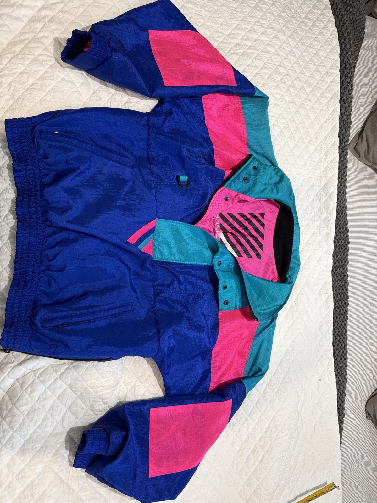 VTG Colorblock Windbreaker Pullover Medium SUNBUSTER Jacket Nylon Retro 1980s