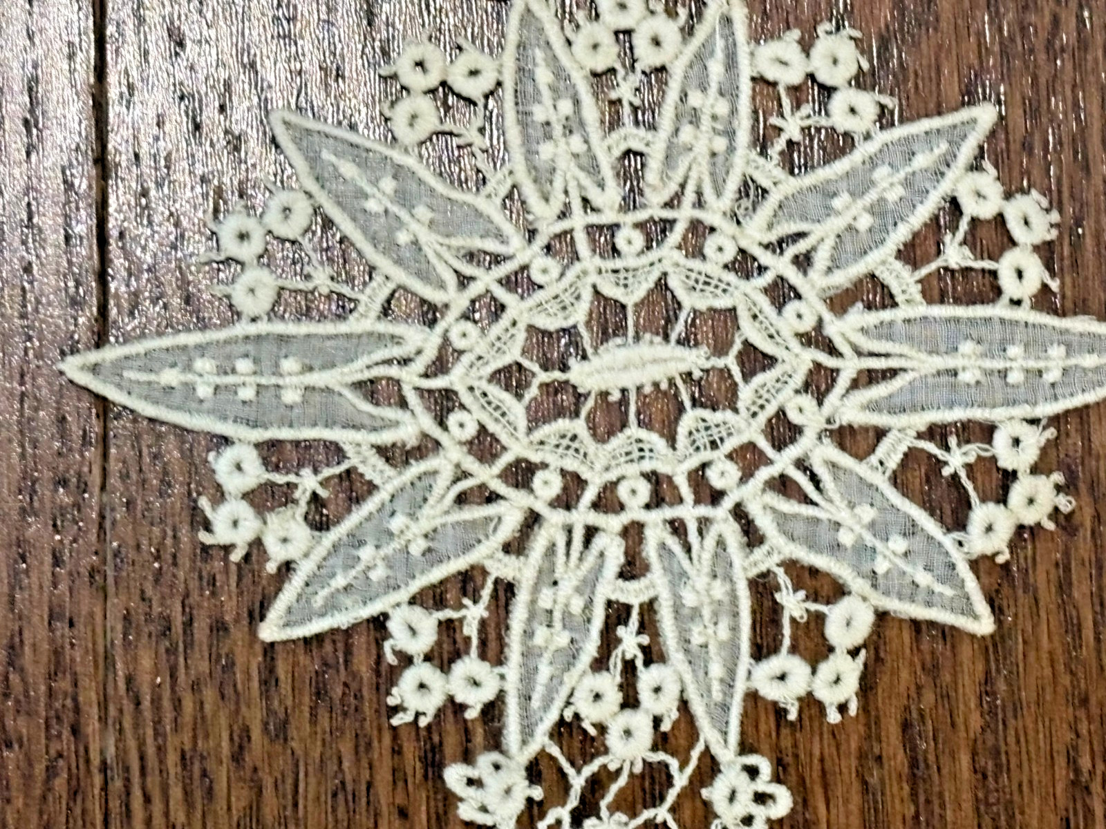 Antique 19th century Chemical Lace Guipure Dress Applicates or Motifs Unused