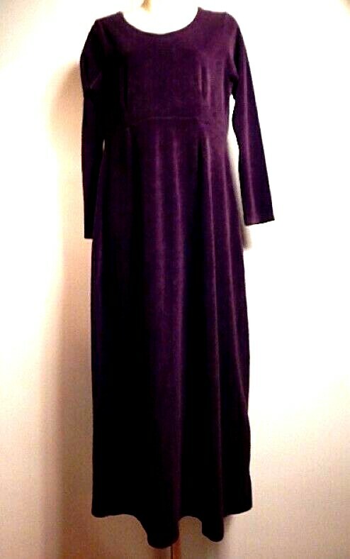 Vintage 1990s USA Outer Limits Empire Dress Burgundy Rust Northern Soul Gothic S