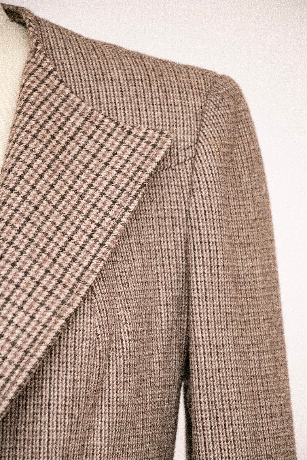 1980s Blazer Wool Jacket Brown Grey S