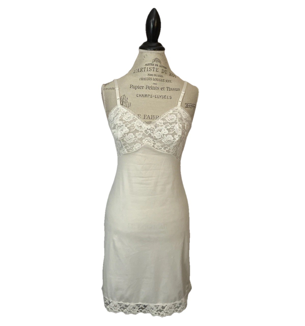 Gaymode Penney’s VTG 60’s Wom 32/S Chiffon-lined Lace Bust Full Slip