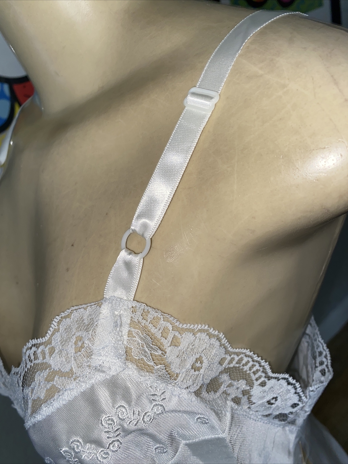 VTG Sears Antron III Nylon Lace Full Slip 32 Short White NWTS brw