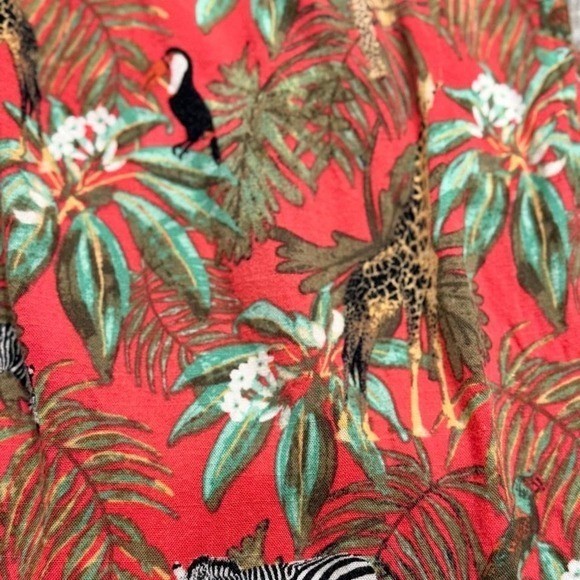 Vintage 2000s Y2K boho safari print cotton Jane Delancey capri pants size large