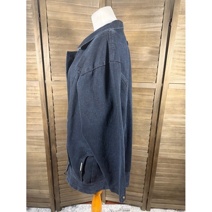 Rocky Mountain Clothing Co Womens Vintage Black Denim Jacket Oversized USA Med