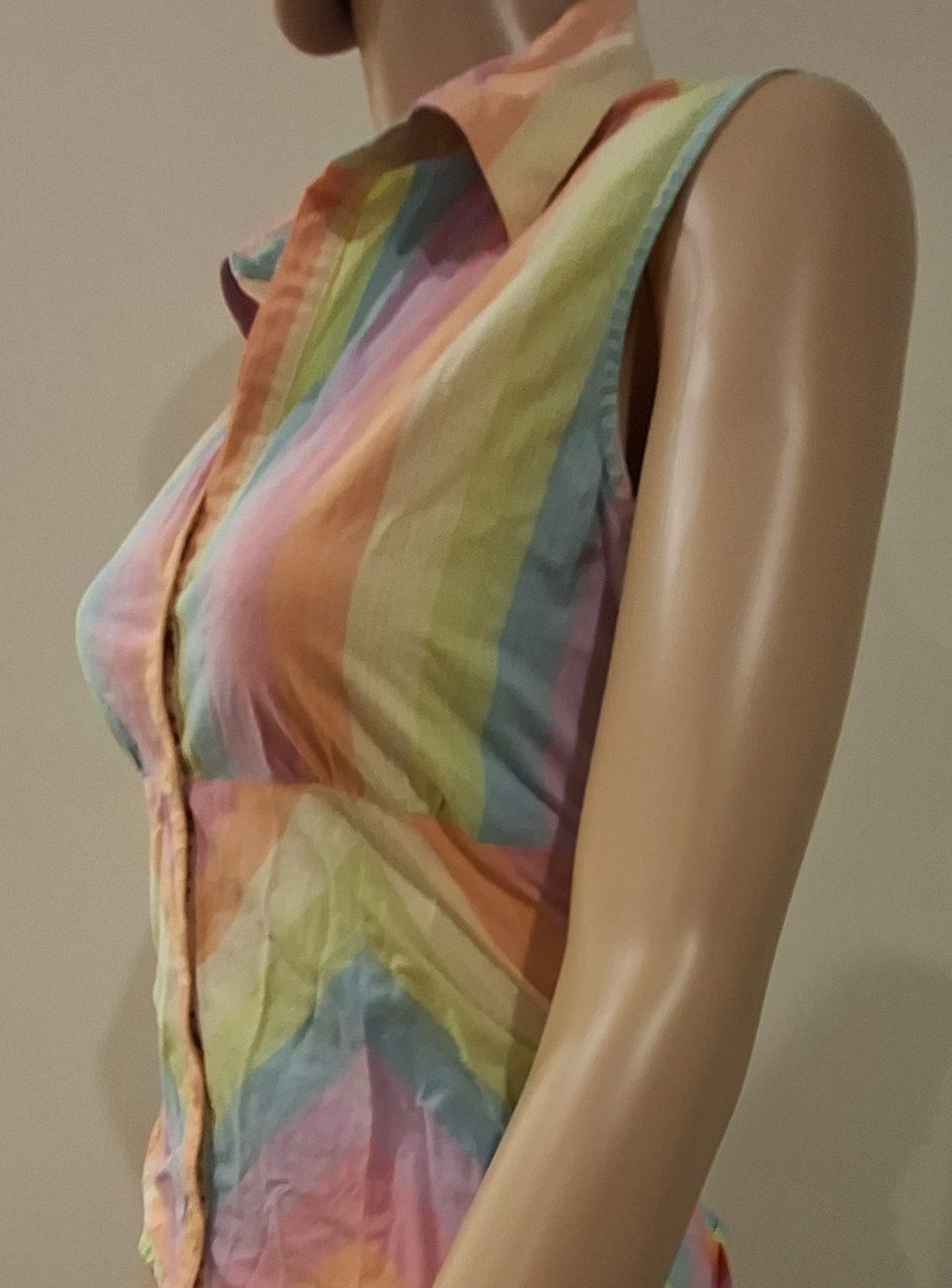 Vintage Y2K pastel striped button thru shirt