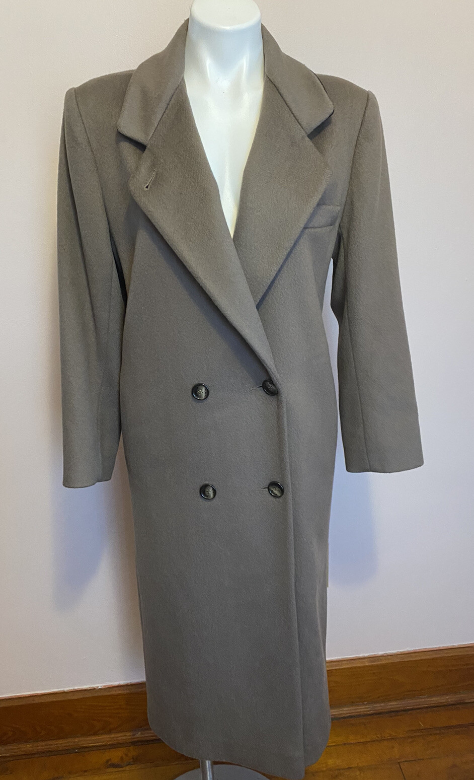 VTG Karen Petites Union Made Double Breasted Coat Tan Brown M (see Description)