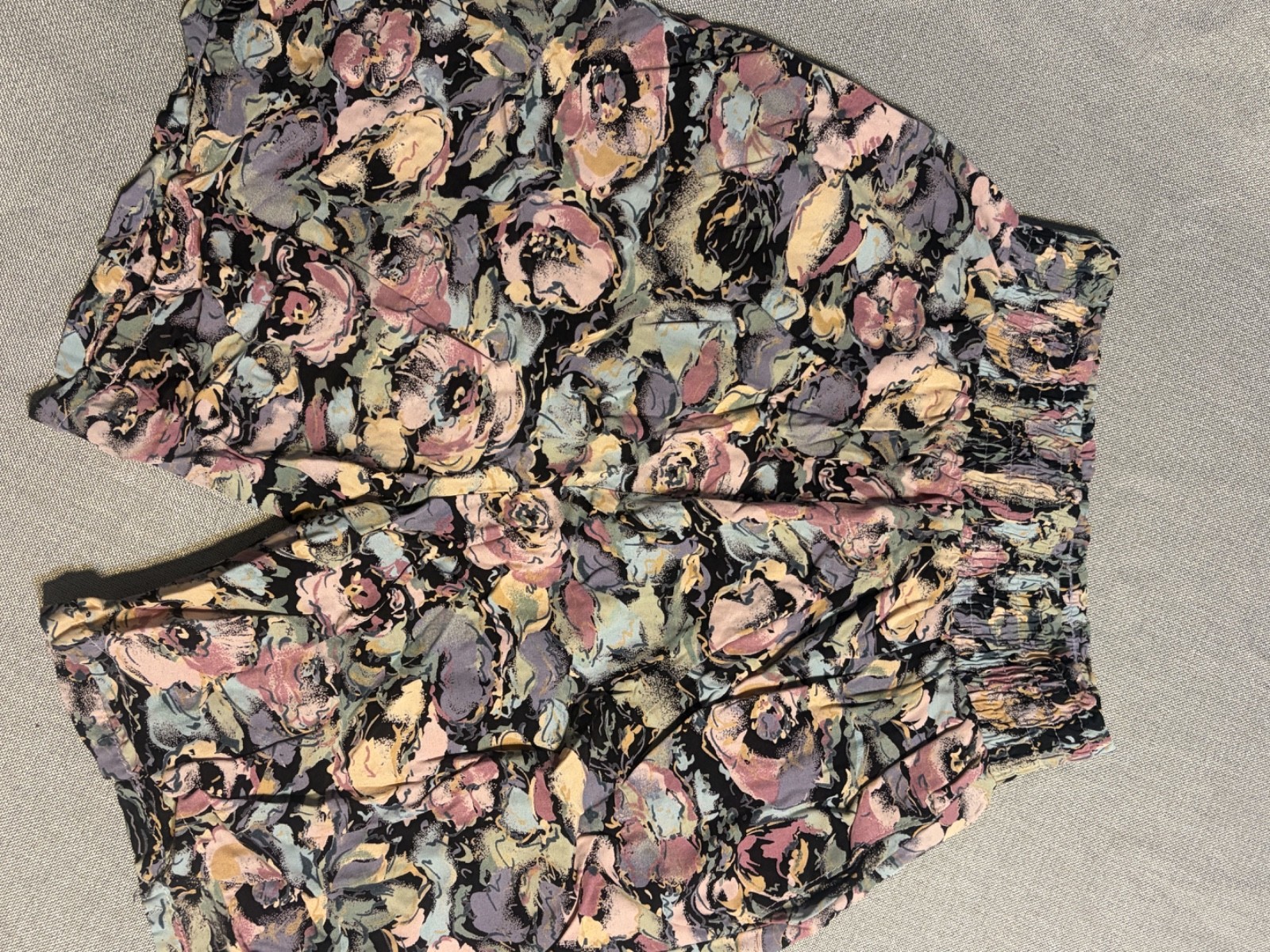 Cabaret Sport Vintage 80s/90s Rayon Floral Flower Pink/Purple/Blue/Green Shorts