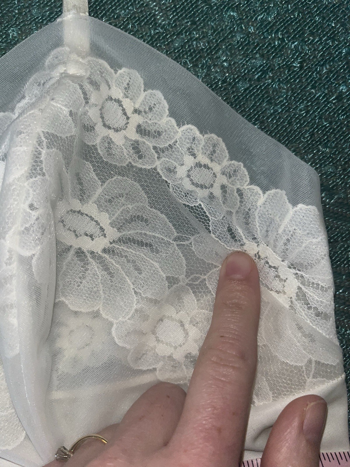 Vtg VANITY FAIR Satin Full Slip Sz 34 Bridal Floral Lace Trim Chiffon Nylon