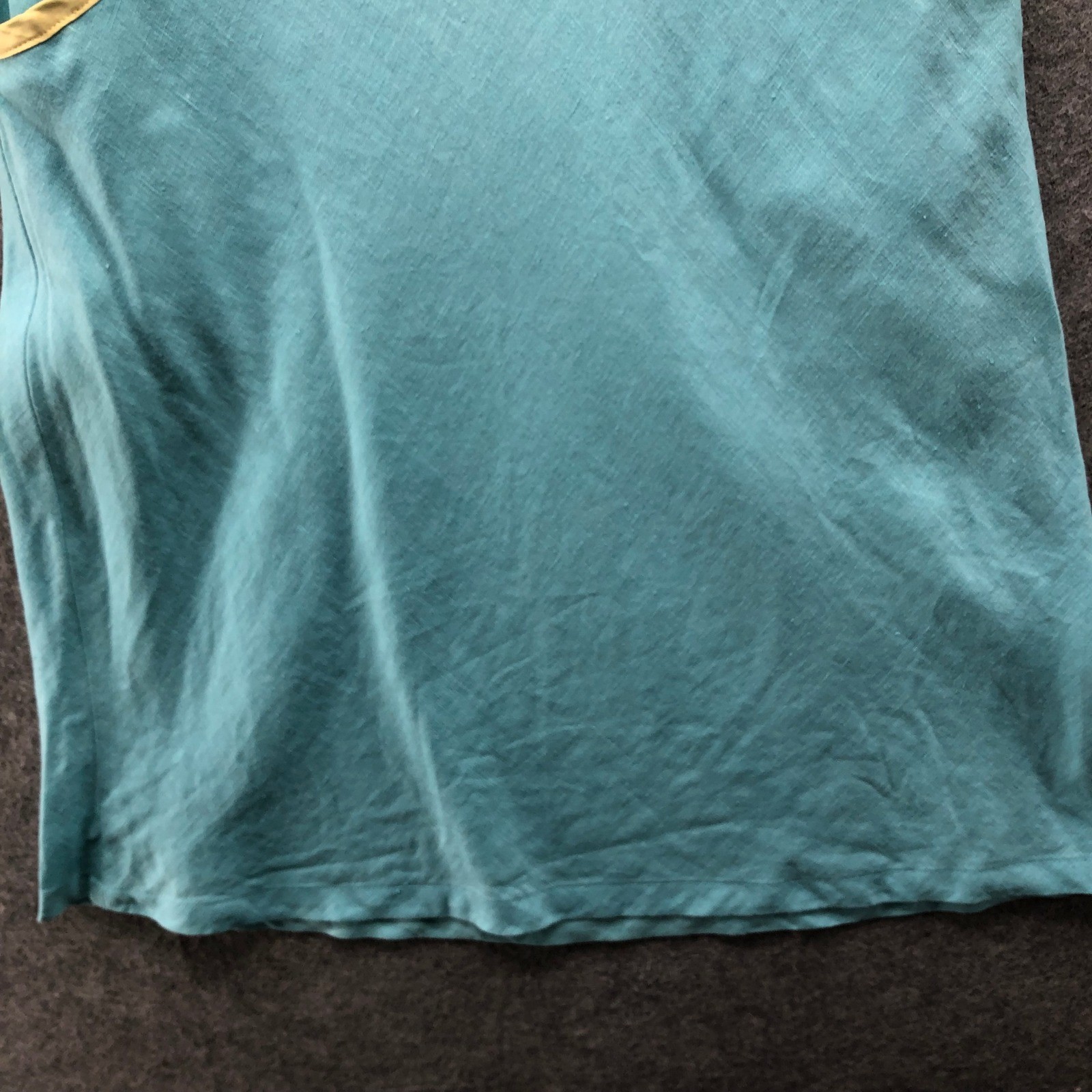 Vintage Y2K Martha B 100% Linen Skirt Size 4 Aqua Knee Length Pull On Low Rise