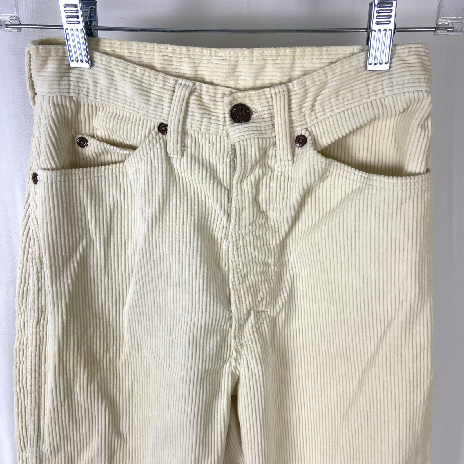 Vintage Funny Girl 70’s Women’s Corduroy Beige Pants Size 9/10 Tall 23″x32.5″