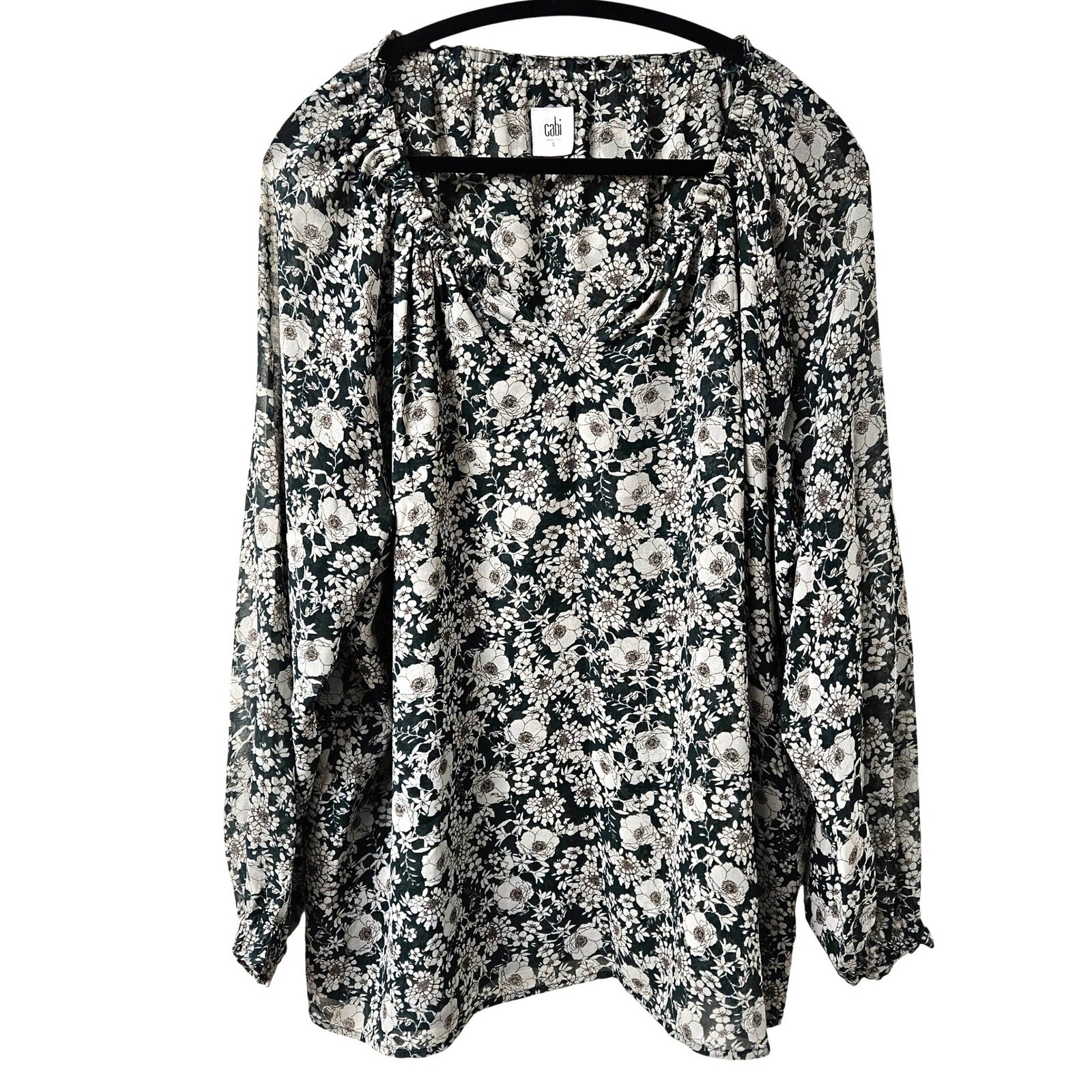 Cabi Floral Peasant Blouse Romantic Cottagecore Boho Prairie Womens Large