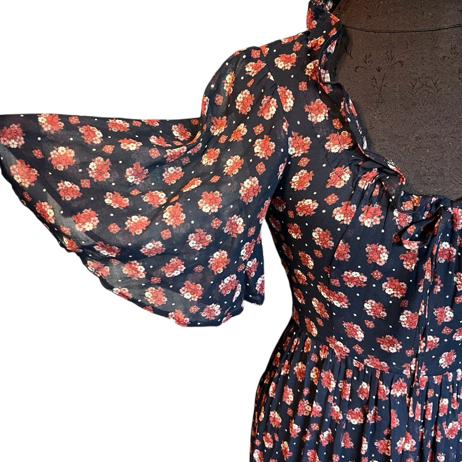 1960s Harriet London Bloomingdale’s Young East Sider Shop Cotton Floral Maxi XXS