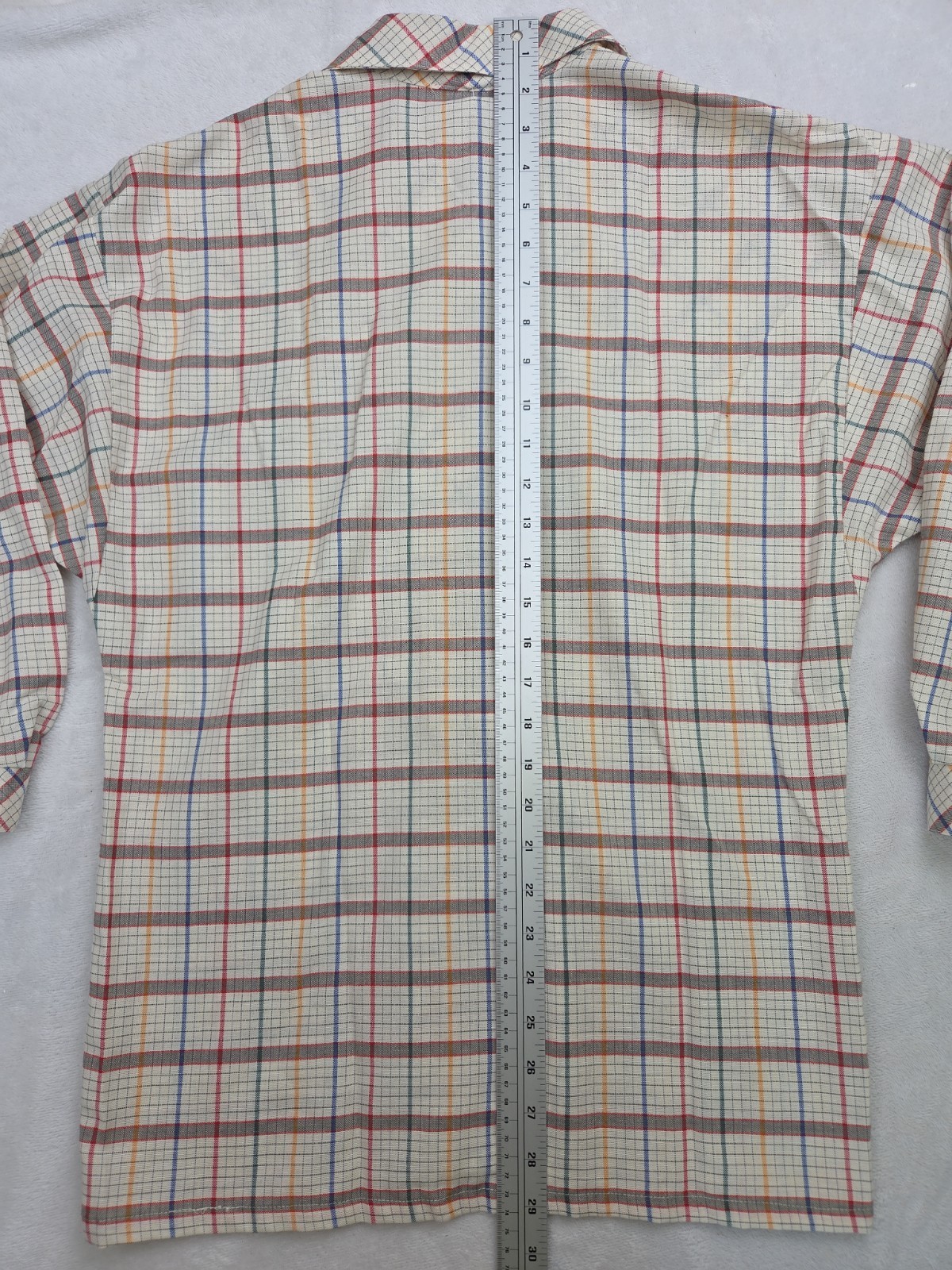 Vintage HANG TEN 1970s 80s Plaid Surf Skate Yoked Long Sleeve Logo Feet Size S