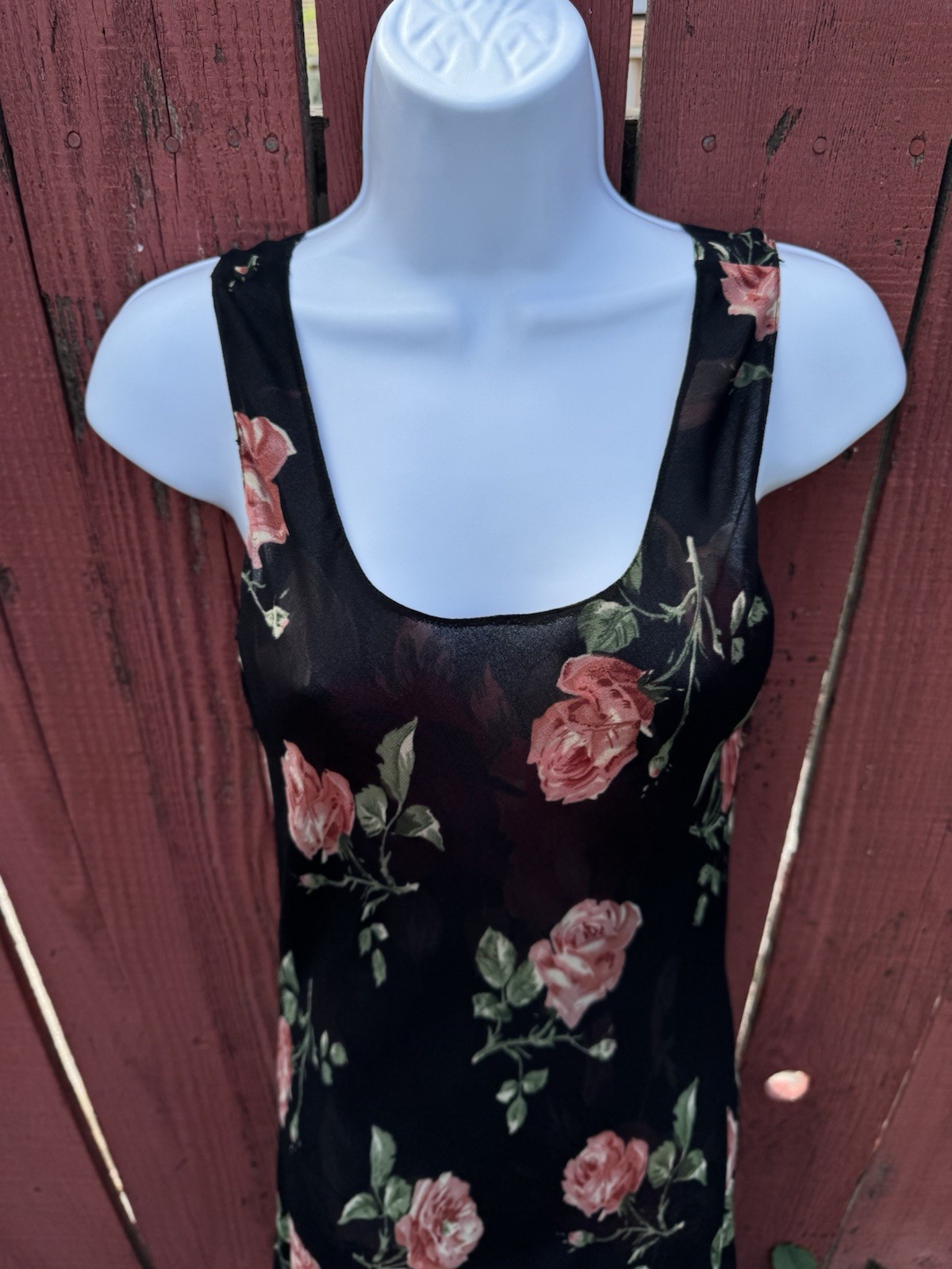 Vintage 90s Floral Maxi Slip Dress Whimsigoth Grunge Fairy Practical Magic Y2K