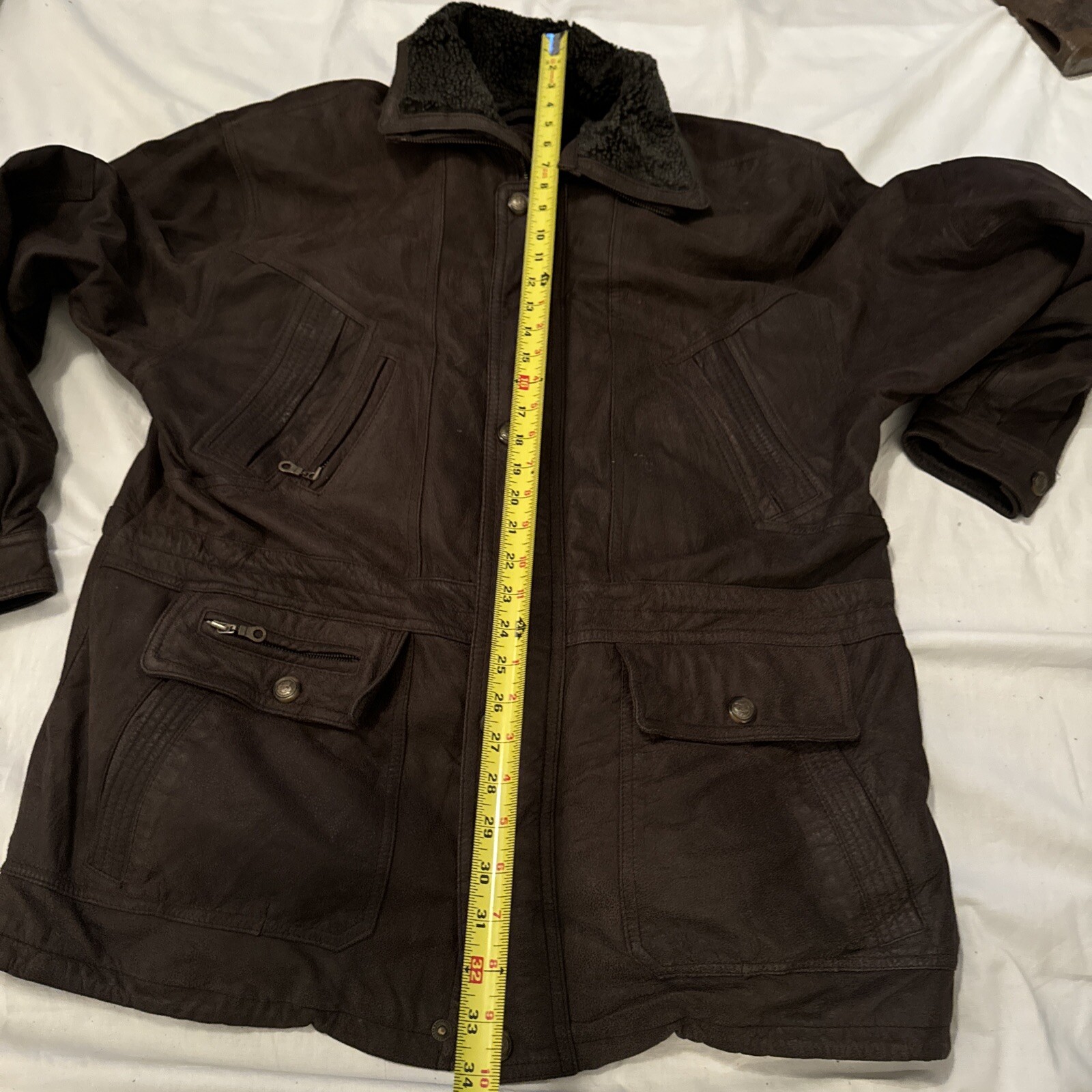 Vintage Italian Leather Coat Womans Lined See Pics For Measurements