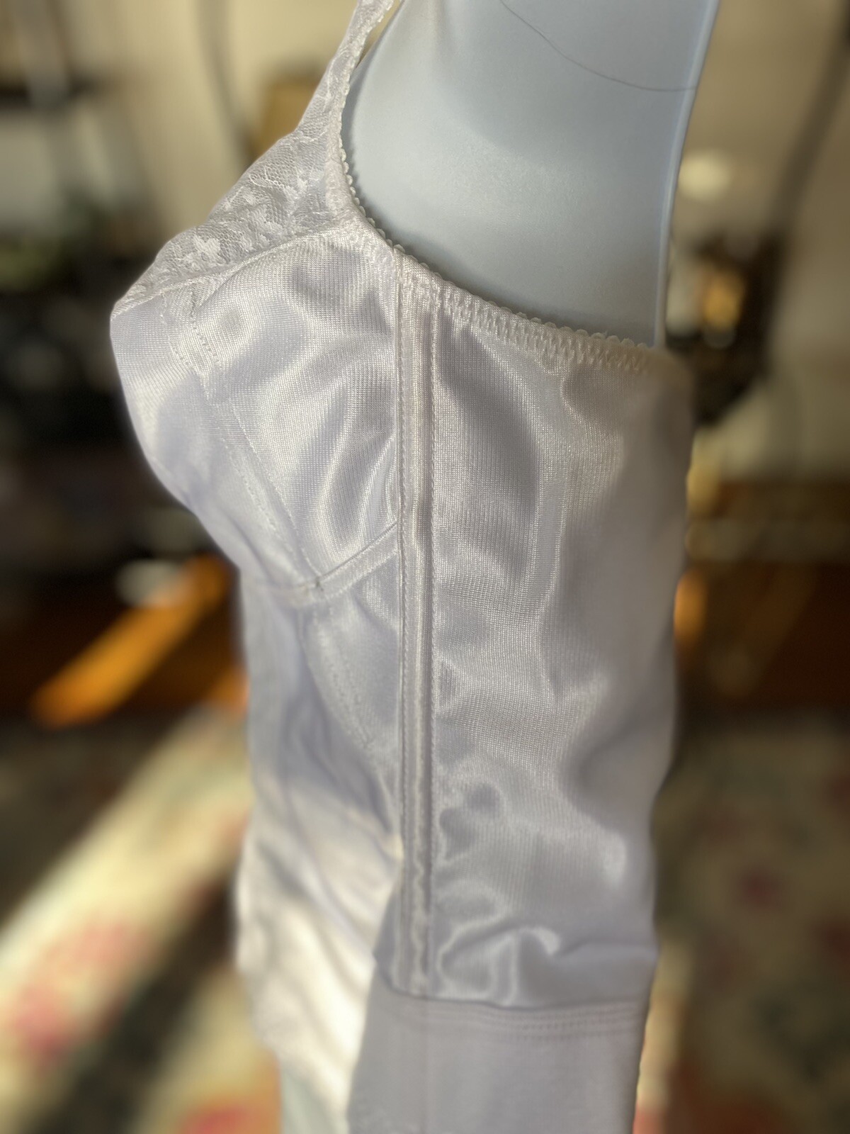 EXQUISITE FORM Wire-Free COTTON Blend FULLY Bustier/Corset Bra White Sz 36B