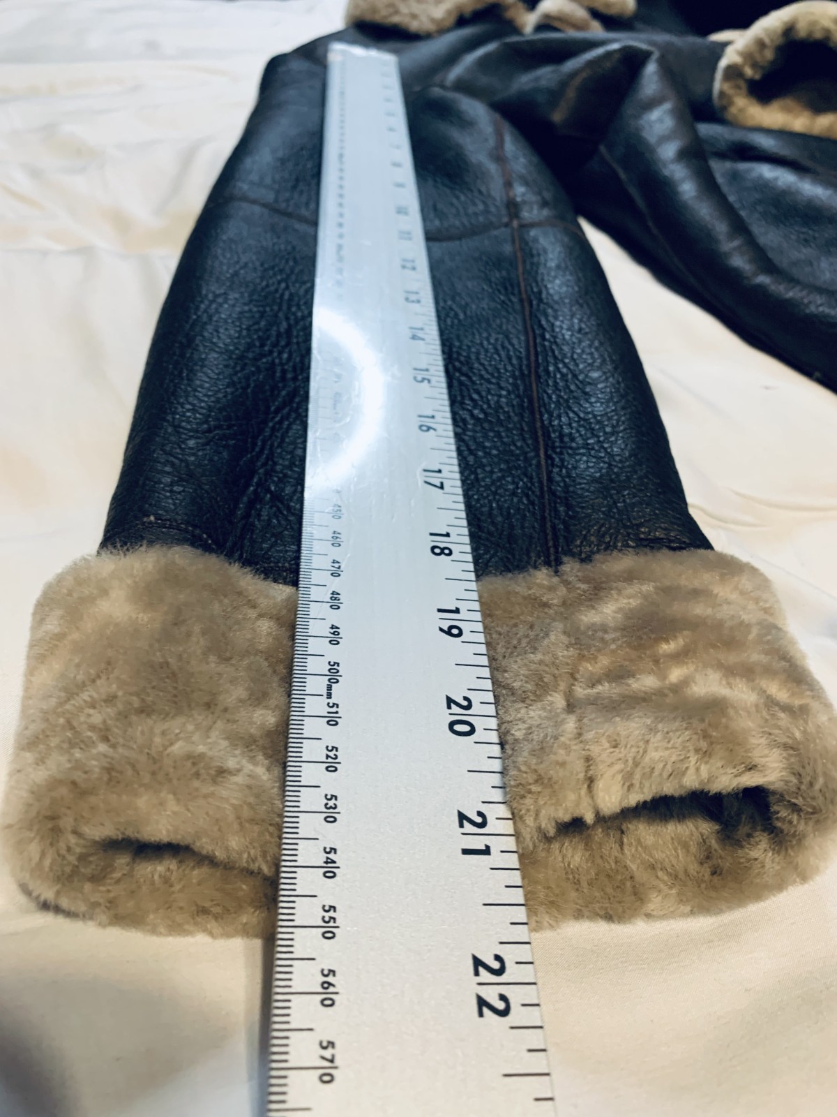 Vintage 100% Real Shearling Long Coat – Made in Argentina – Size S